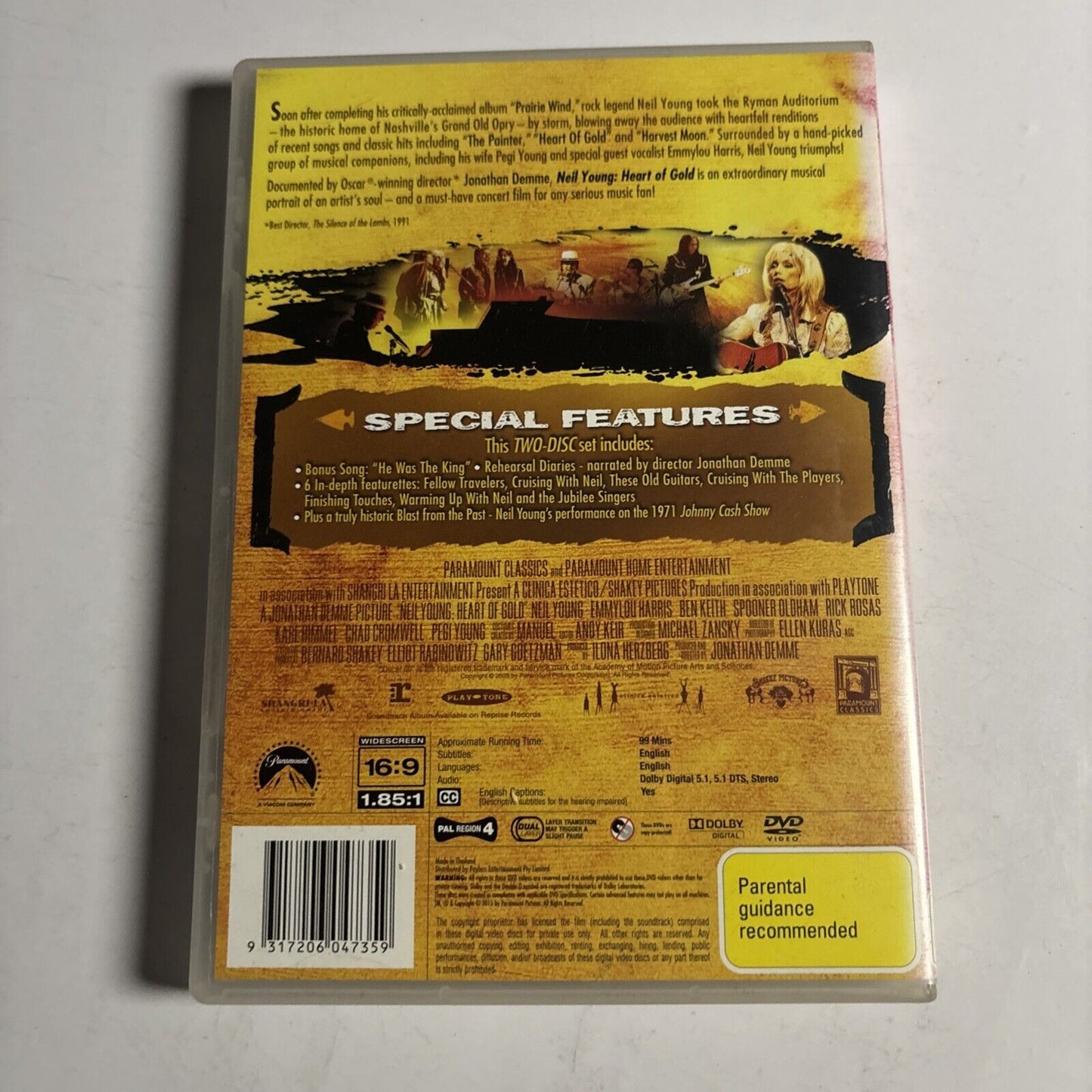 Neil Young - Heart Of Gold (DVD, 2005, 2-Disc) NEW Region 4