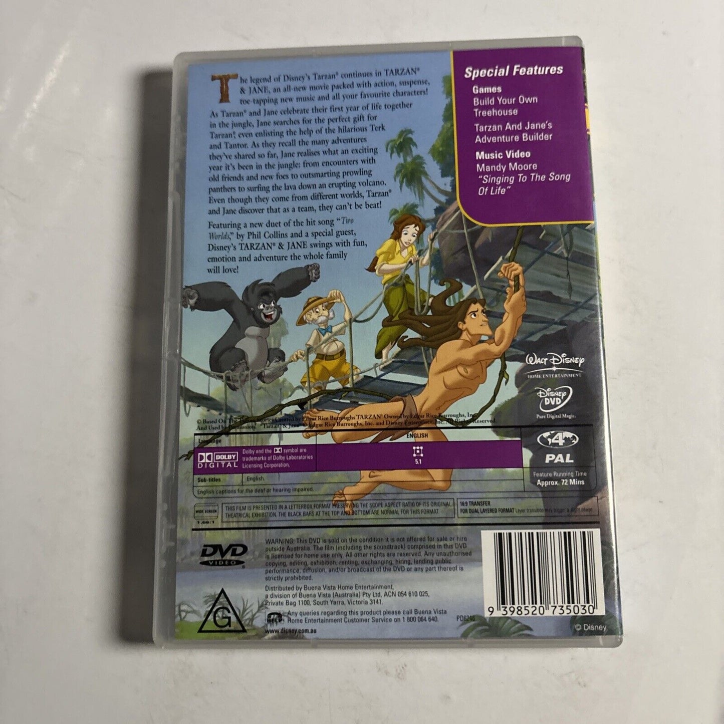 Tarzan and Jane (DVD, 2002) Disney NEW Region 4
