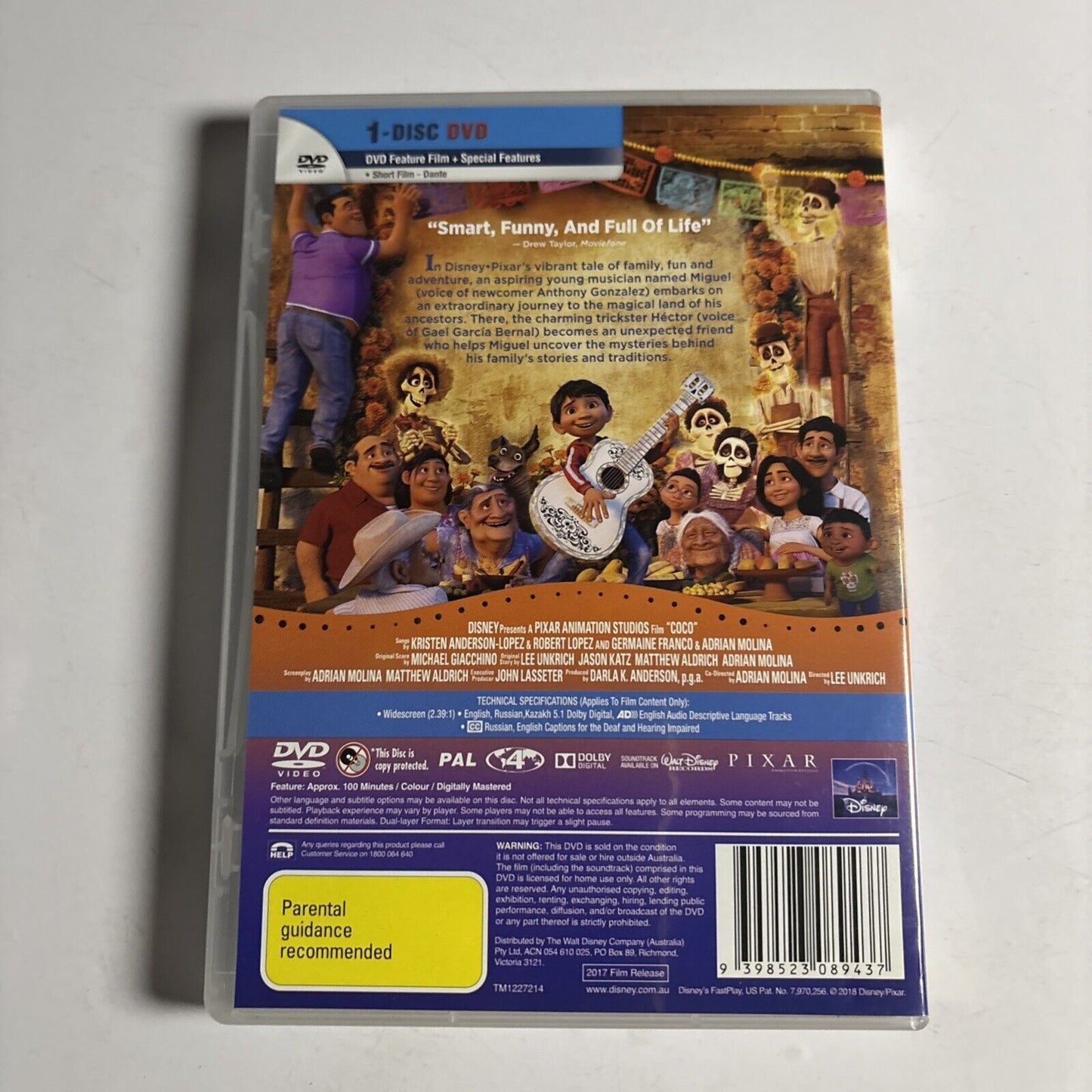 Coco (DVD, 2017) Disney Anthony Gonzalez, Gabriel Iglesias NEW Region 4