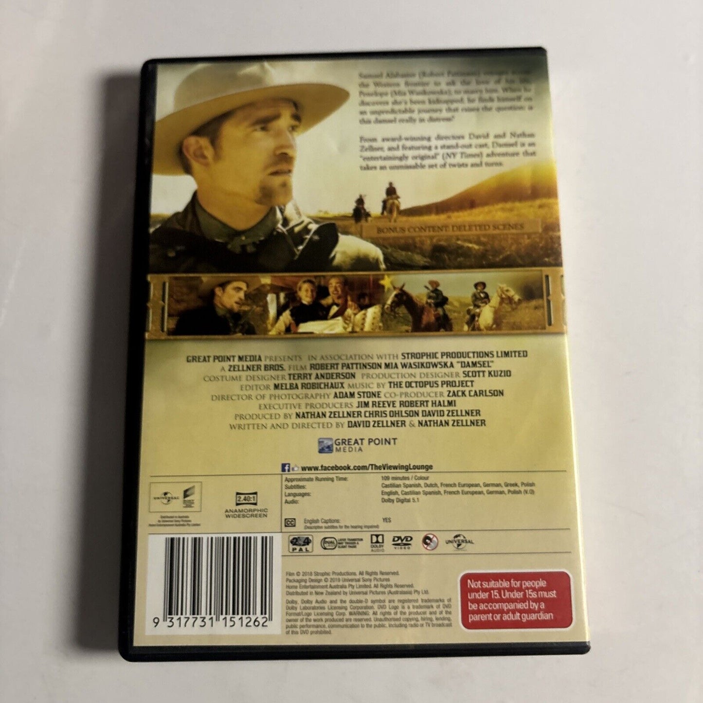 Damsel (DVD, 2018) Robert Pattinson, Mia Wasikowska NEW Region 4 &2