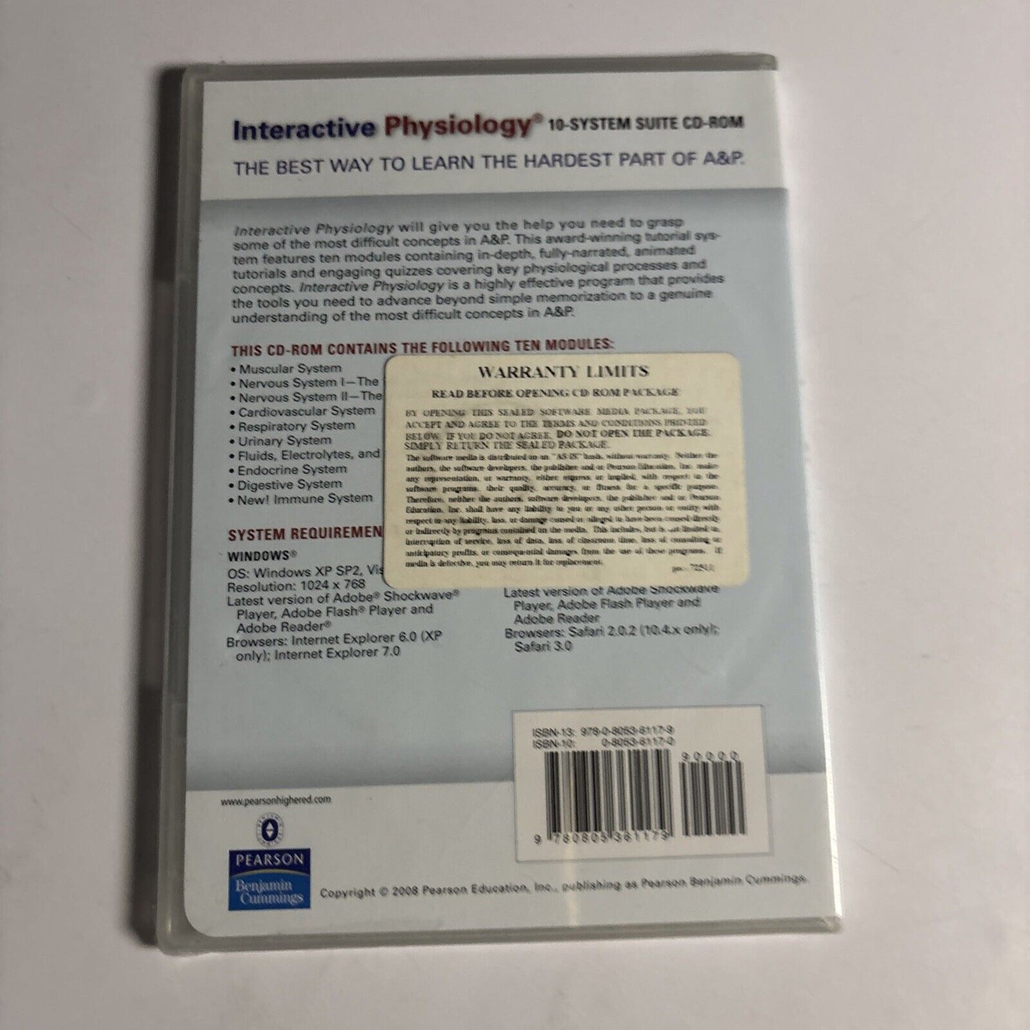Interactive Physiology 10-System Suite PC CD-ROM