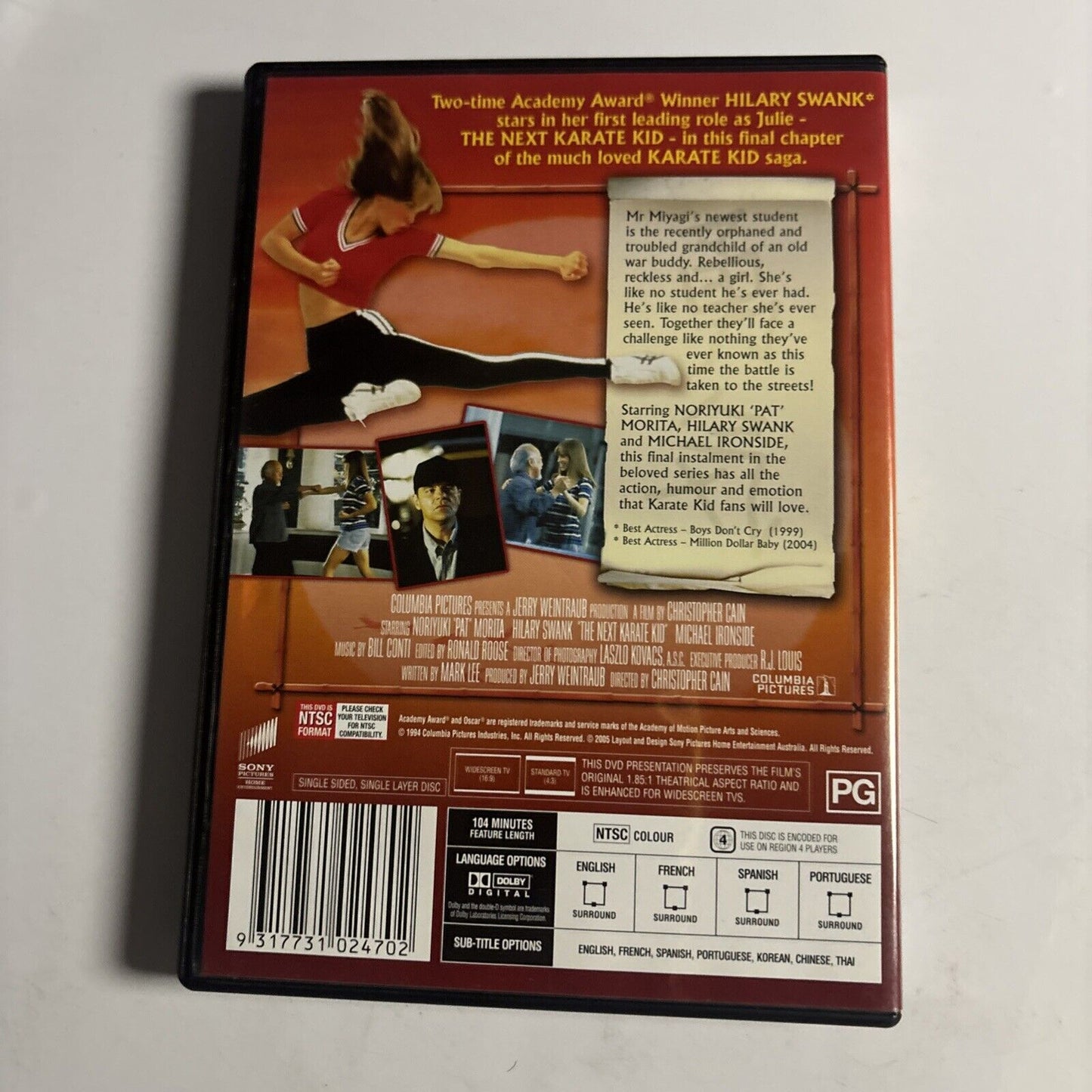 The Next Karate Kid (DVD, 1994) Pat Morita, Hillary Swank NEW Region 4