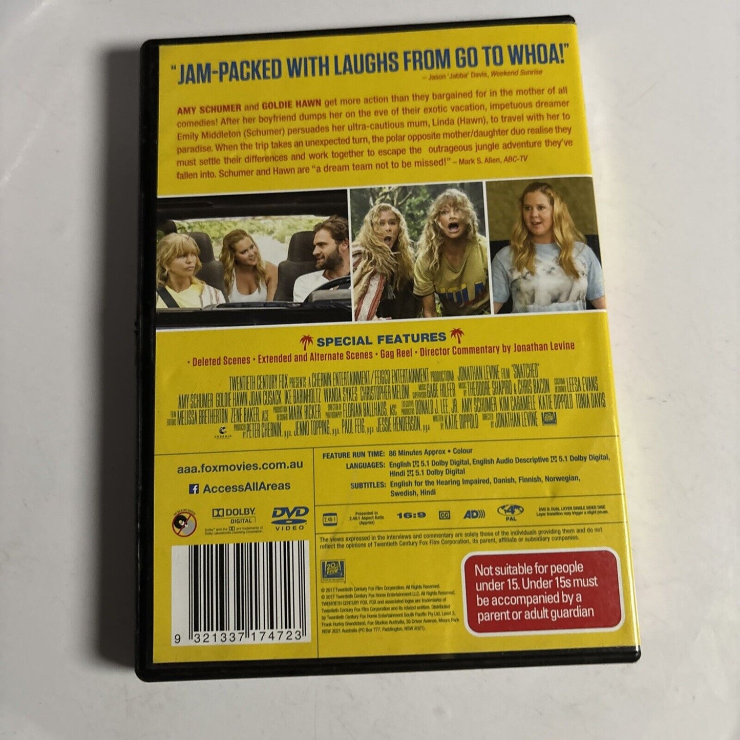 Snatched (DVD, 2017) Any Schumer, Goldie Hawn NEW Region 4