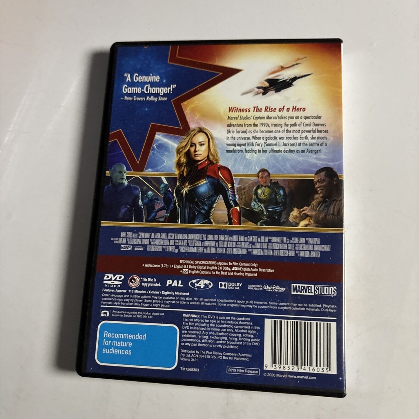 Captain Marvel (DVD, 2019) Brie Larson, Samuel L Jackson, Jude Law NEW Region 4