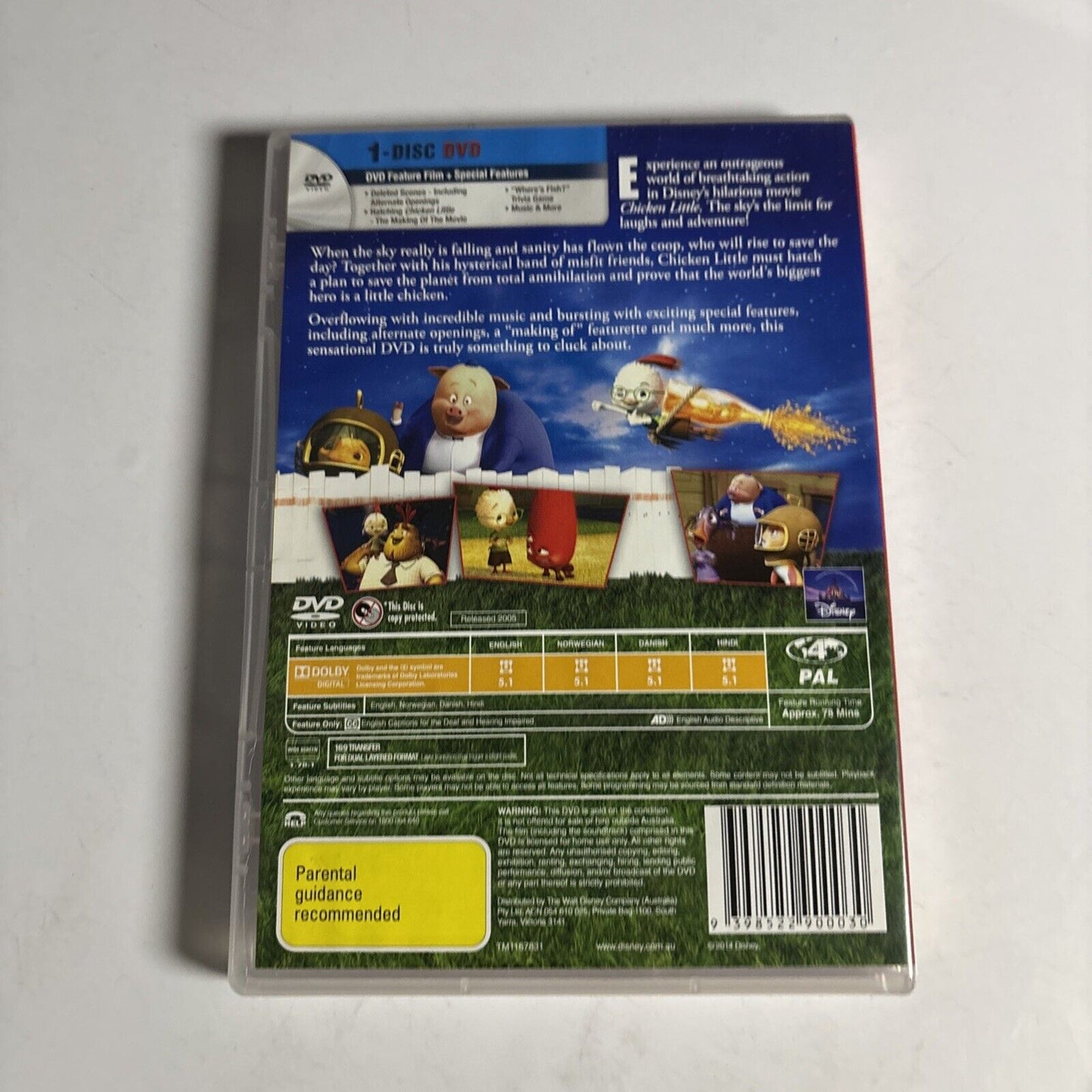Chicken Little (DVD, 2005) Joan Cusack, Zach Braff Disney NEW Region 4