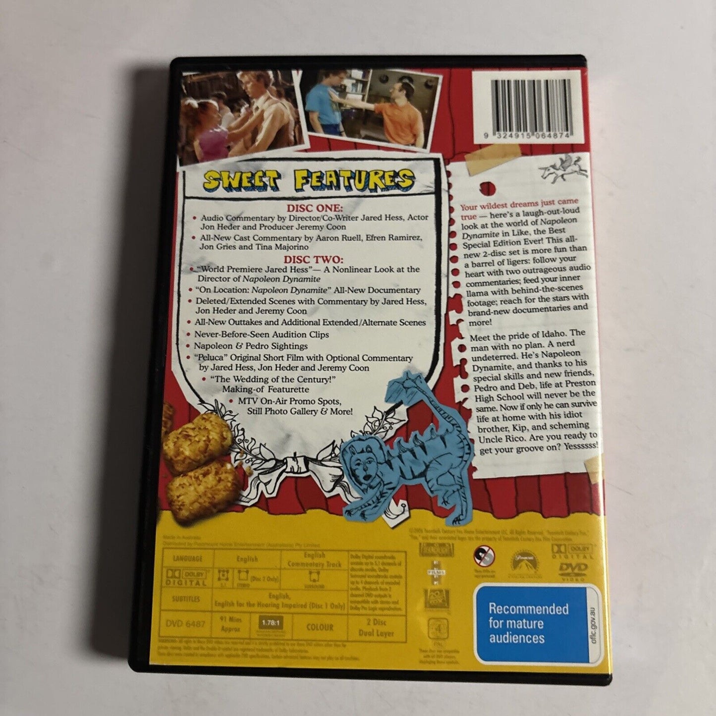 Napoleon Dynamite (Special Edition, DVD, 2004, 2-Disc) Jon Heder NEW Region 4