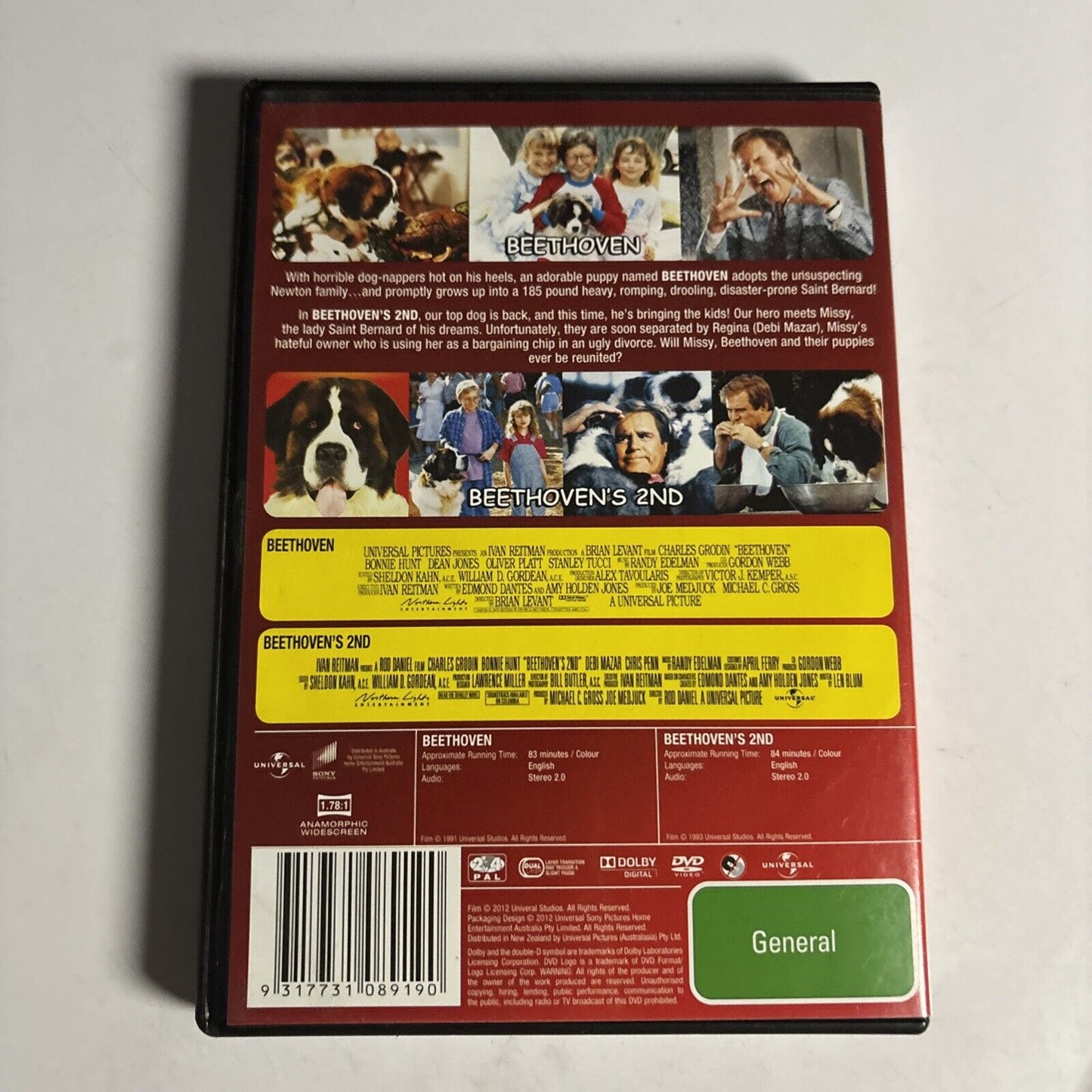 Beethoven / Beethoven's 2nd (DVD, 2017) NEW Region 4