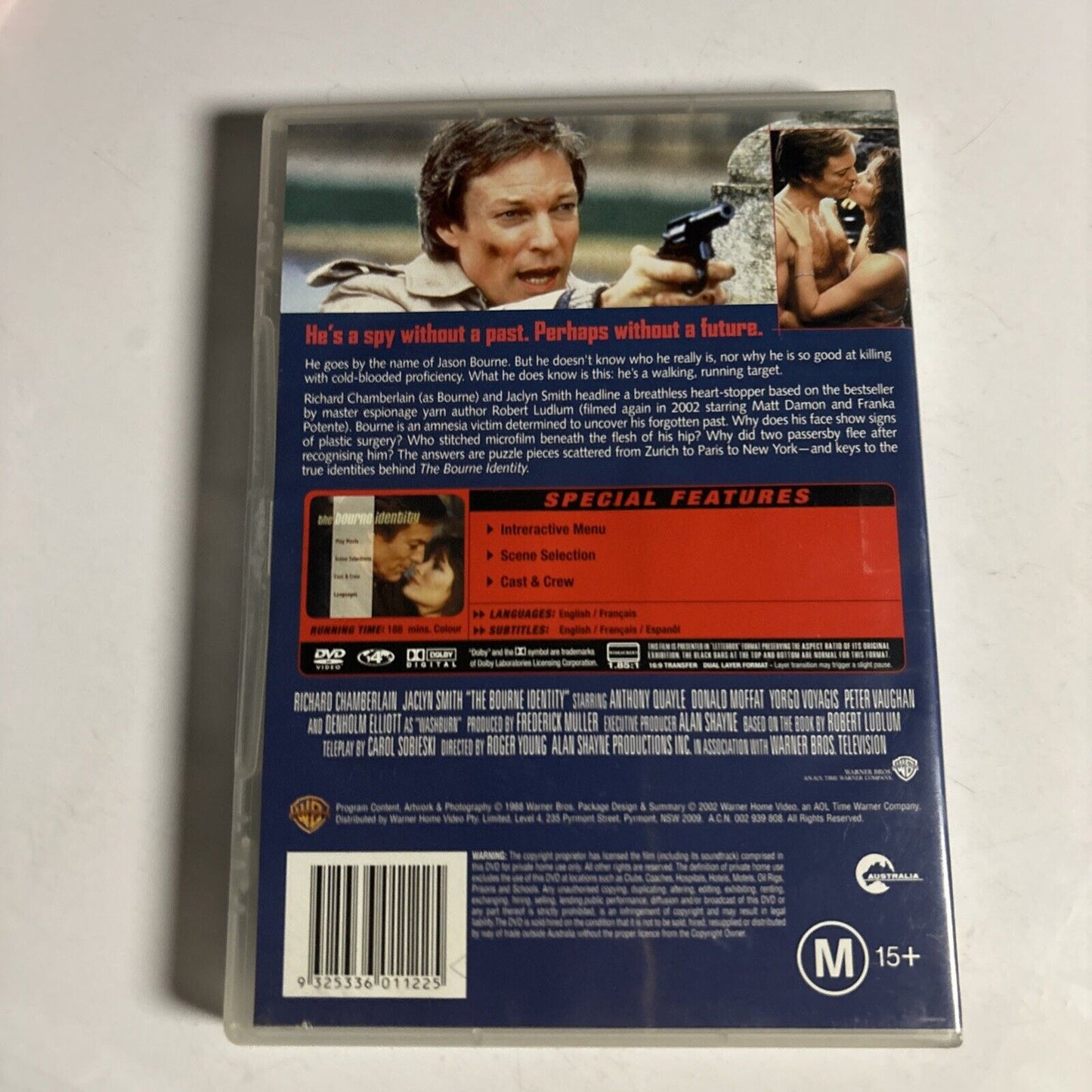 The Bourne Identity (DVD, 1988) Richard Chamberlain, Jaclyn Smith Region 4