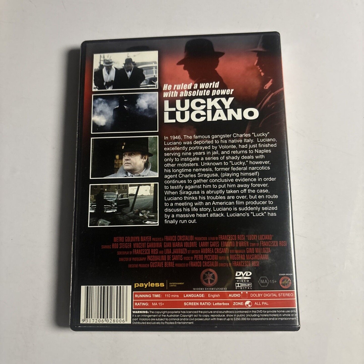 Lucky Luciano (DVD, 1973) Rod Steiger, Vincent Gardenia, NEW All Regions