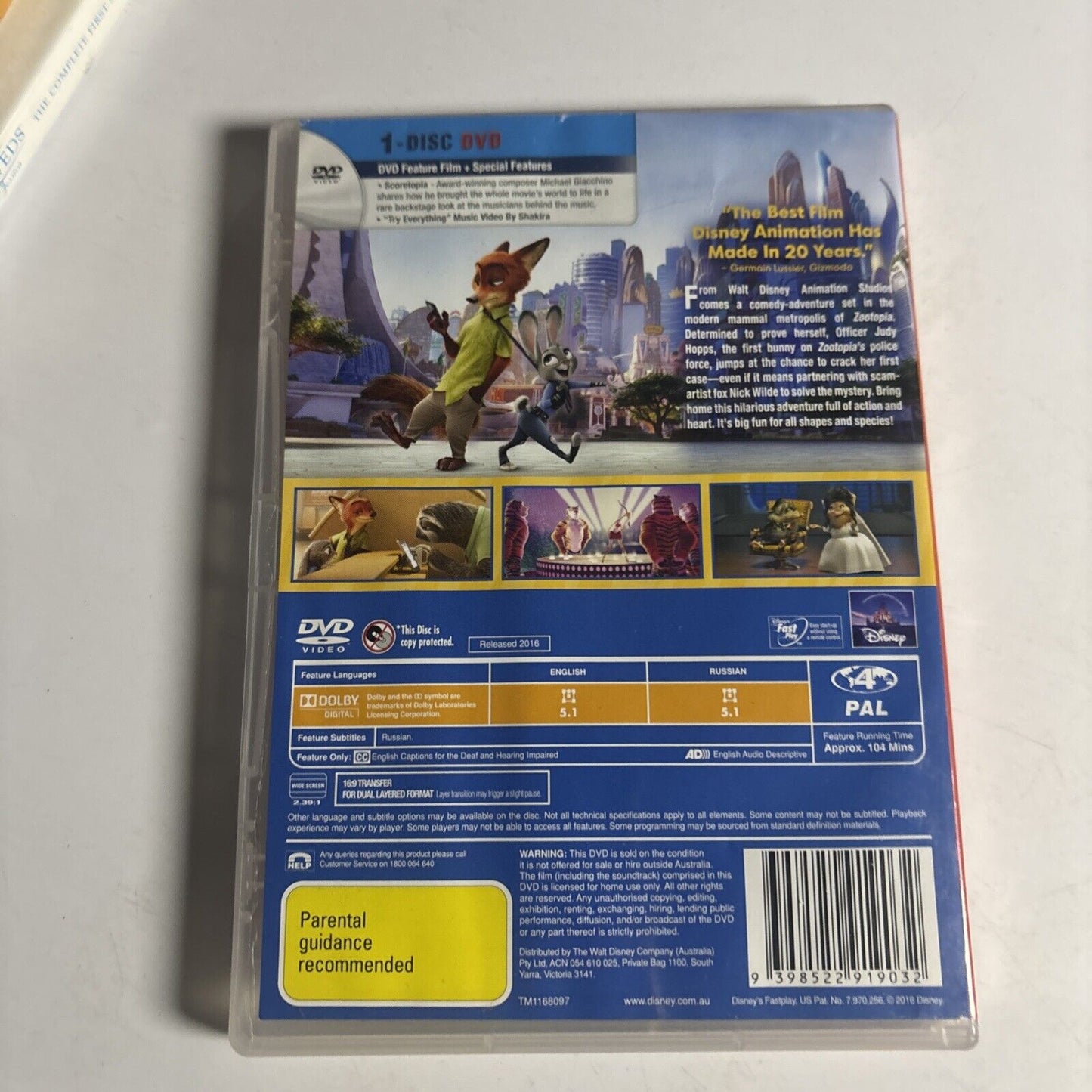 Zootopia | Disney Classics (DVD, 2016) Region 4