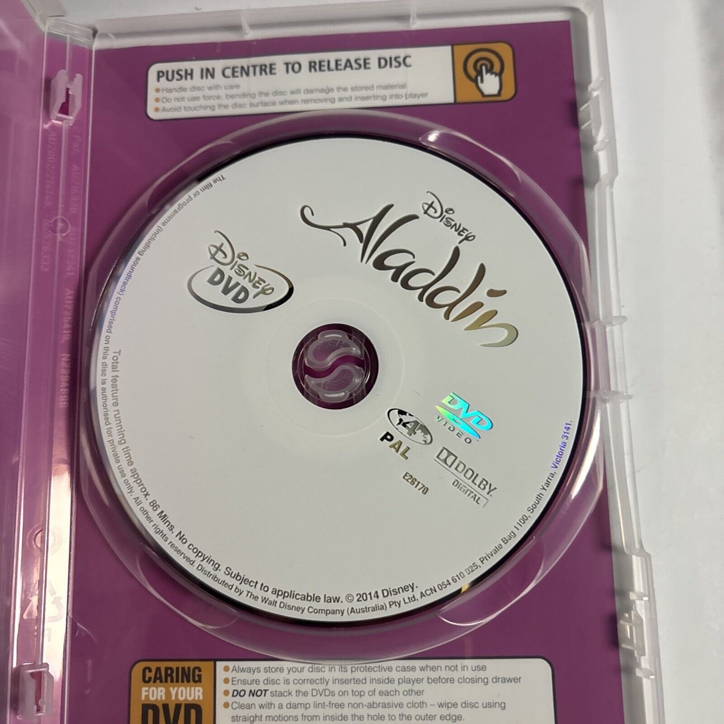 Aladdin (DVD, 1992) Disney Classics Region 4