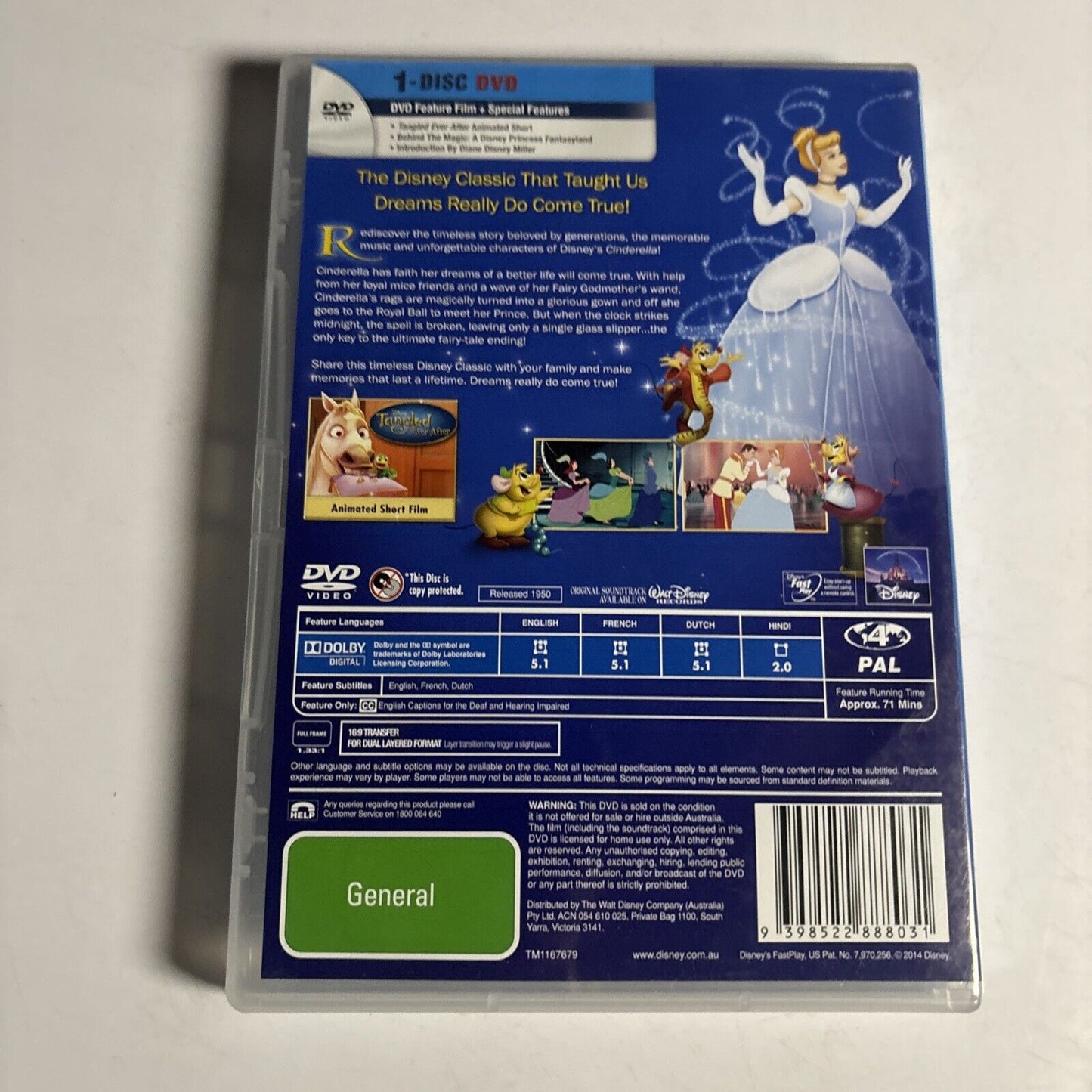 Cinderella (DVD, 1950) Disney Classics Region 4