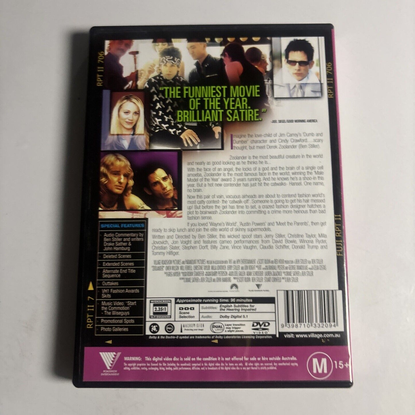 Zoolander (DVD, 2001) Ben Stiller Region 4