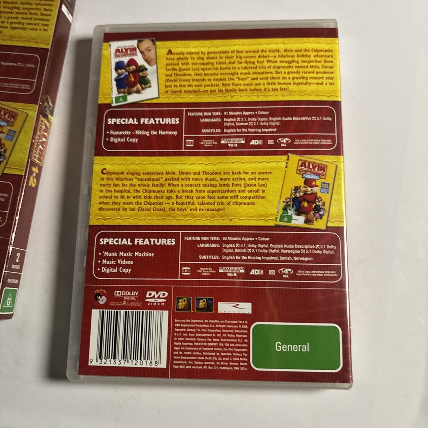 Alvin and the Chipmunks / Alvin and the Chipmunks - The Squeakquel (DVD, 2010)