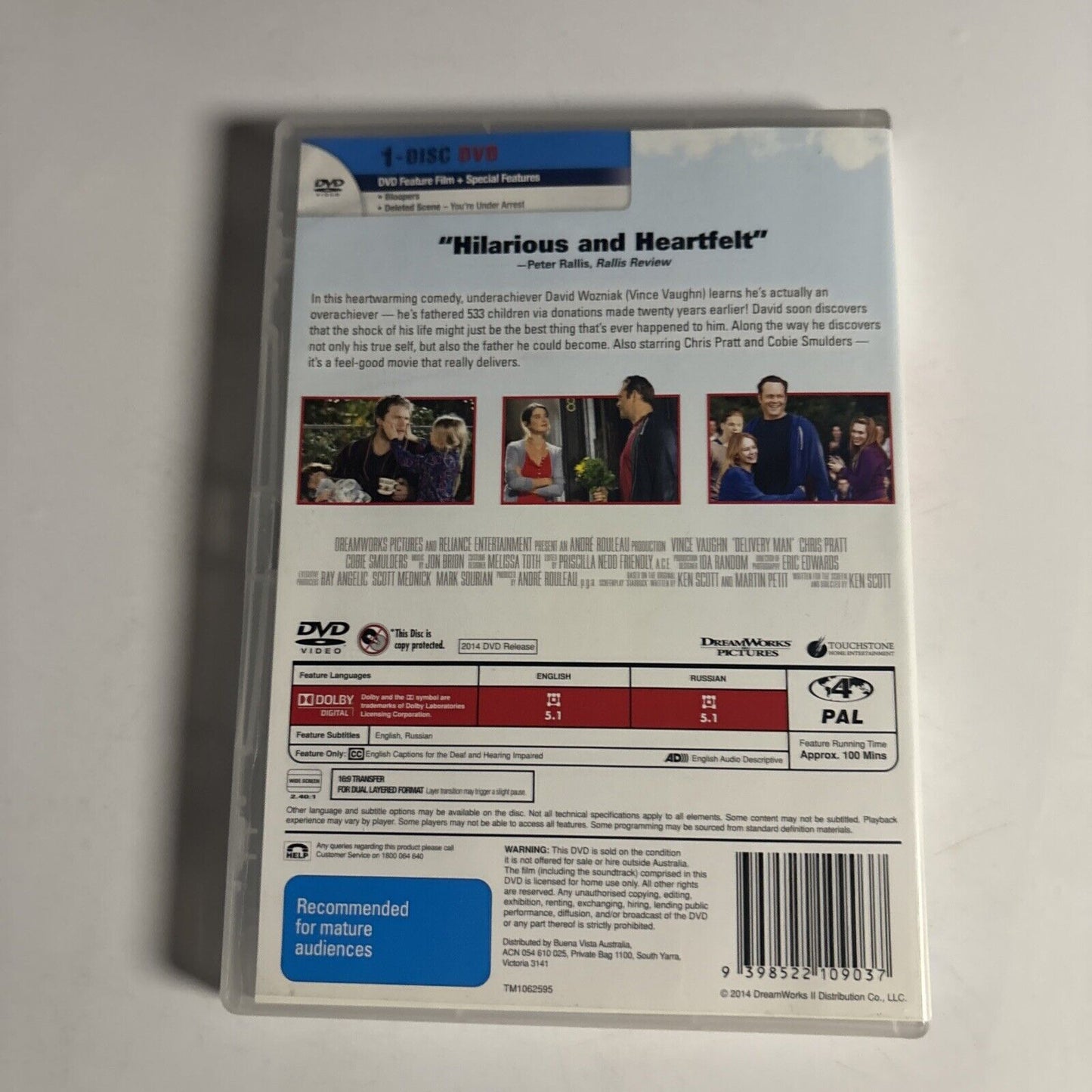 Delivery Man (DVD, 2013) Vince Vaughn NEW Region 4