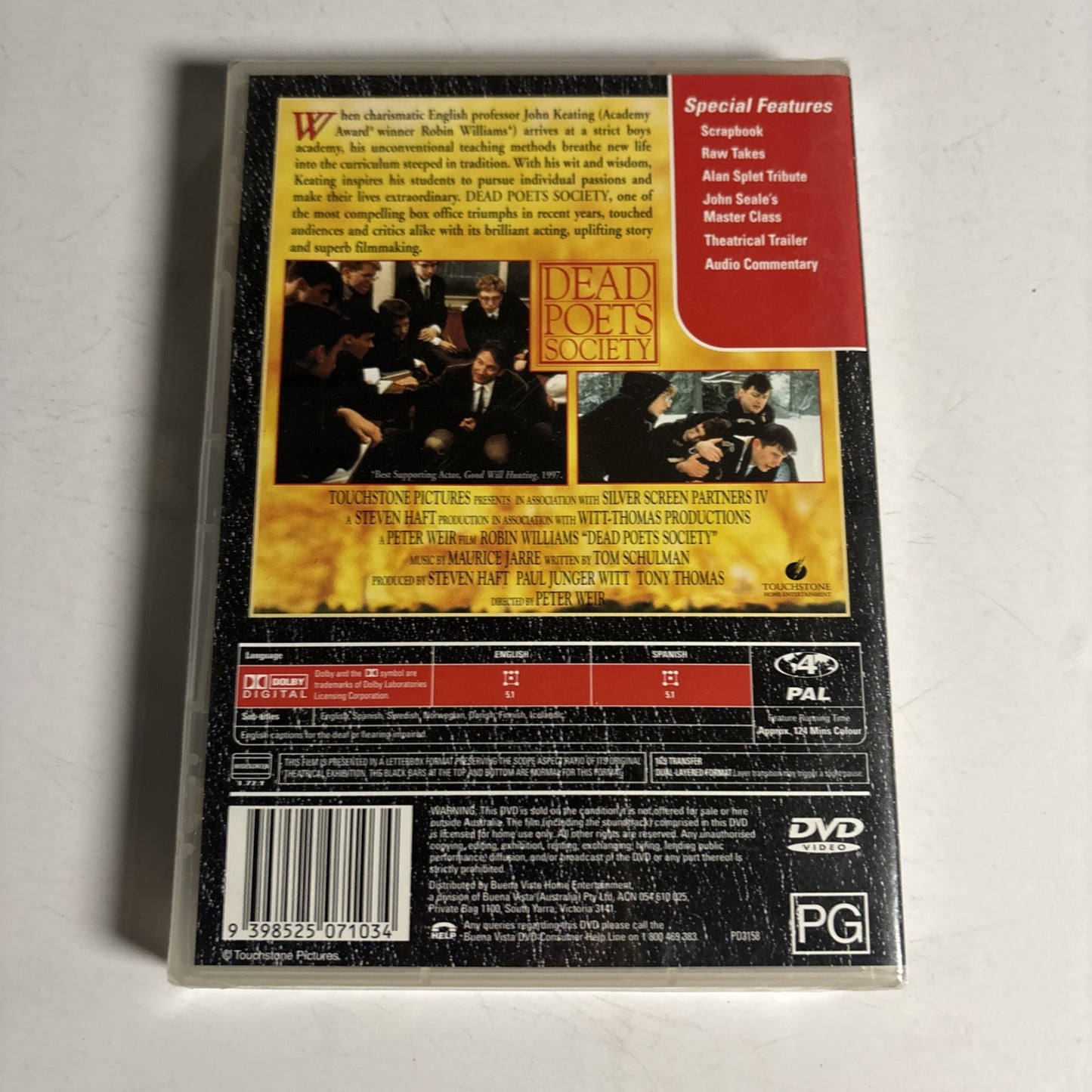 Dead Poets Society (Special Edition, DVD, 1989) Robin Williams NEW Region 4