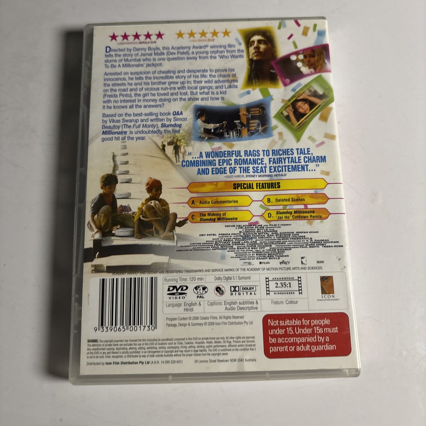 Slumdog Millionaire (DVD, 2008) Dev Patel Region 4