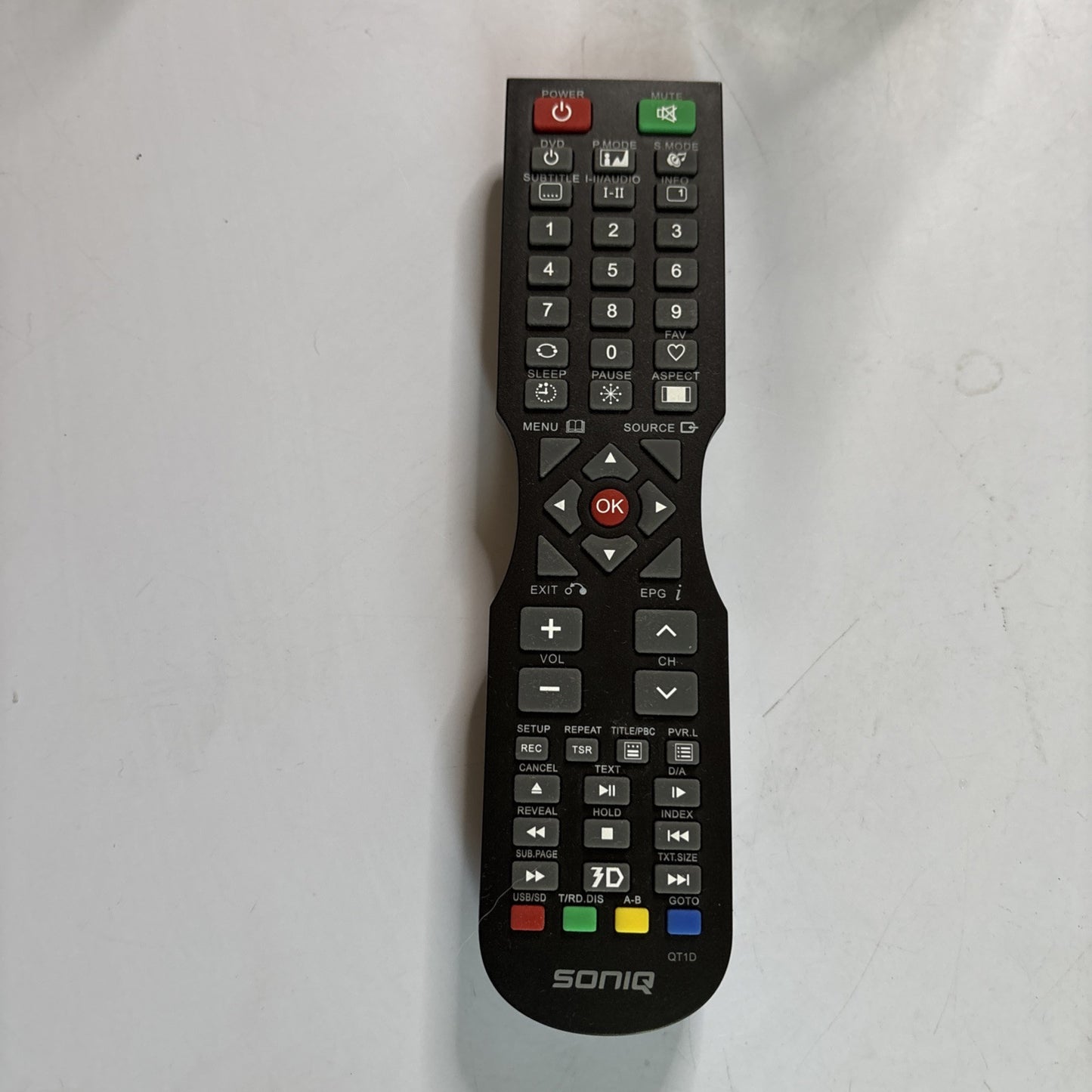 Original SONIQ TV Remote Control (QT166, QT155, QT155S) QT1D