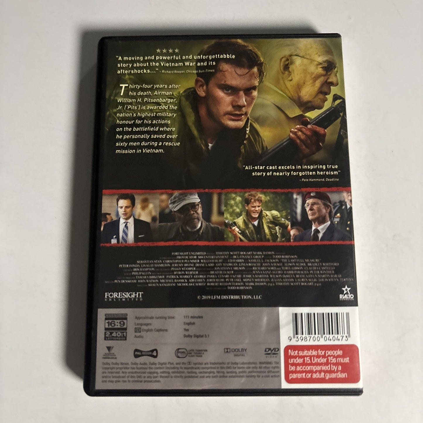 The Last Full Measure (DVD, 2019) Sebastian Stan, Ed Harris Region 4 NEW