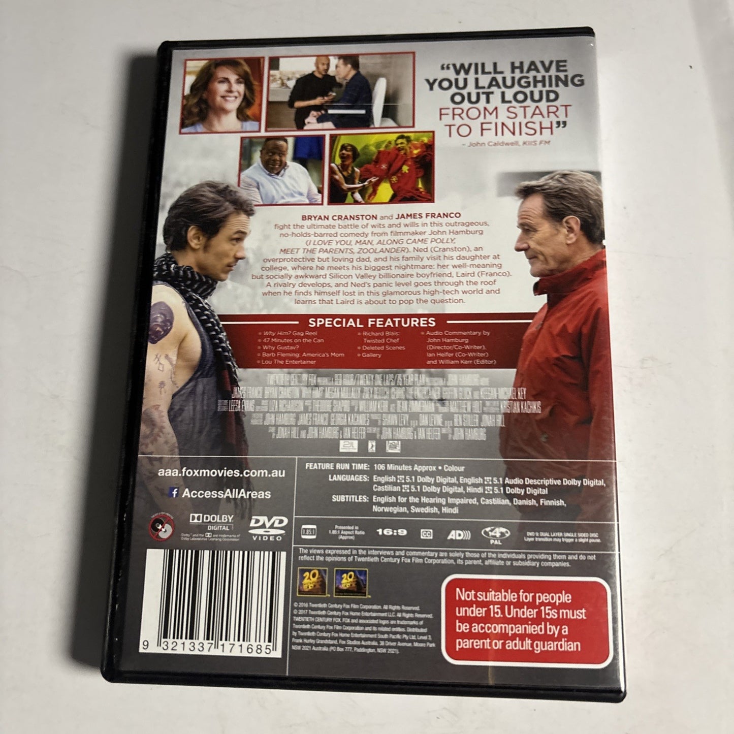 Why Him? (DVD, 2017) James Franco, Bryan Cranston Region 4 NEW