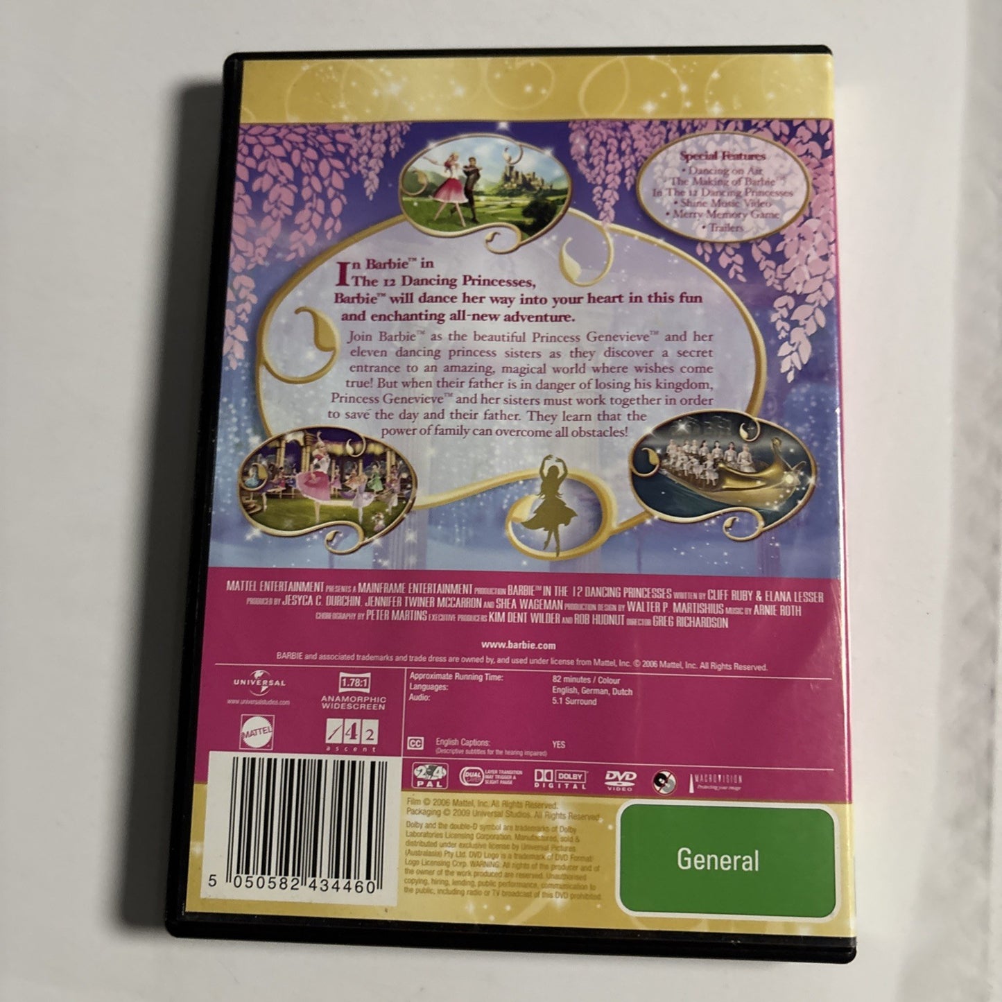 Barbie 12 Dancing Princesses (DVD, 2006) Animation Region 4 &2