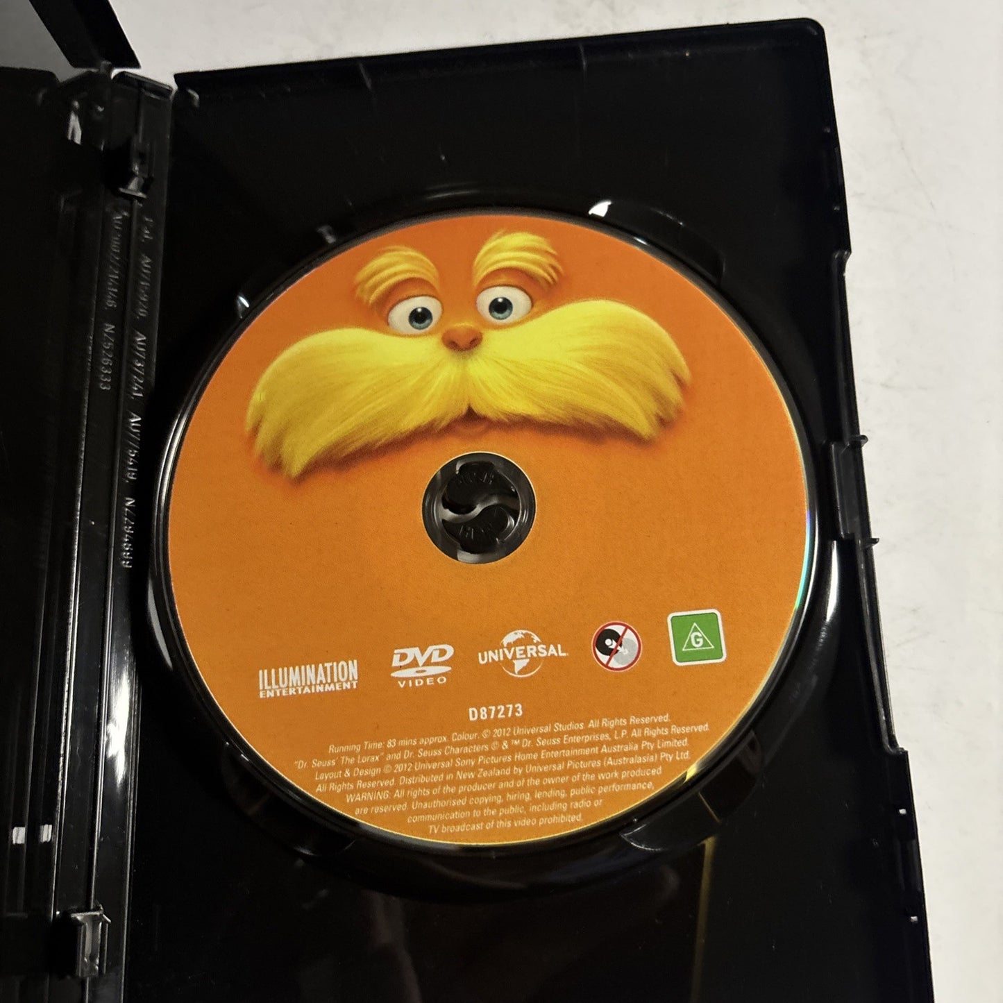 Dr. Seuss' The Lorax (DVD, 2012) Taylor Swift Region 4 &2