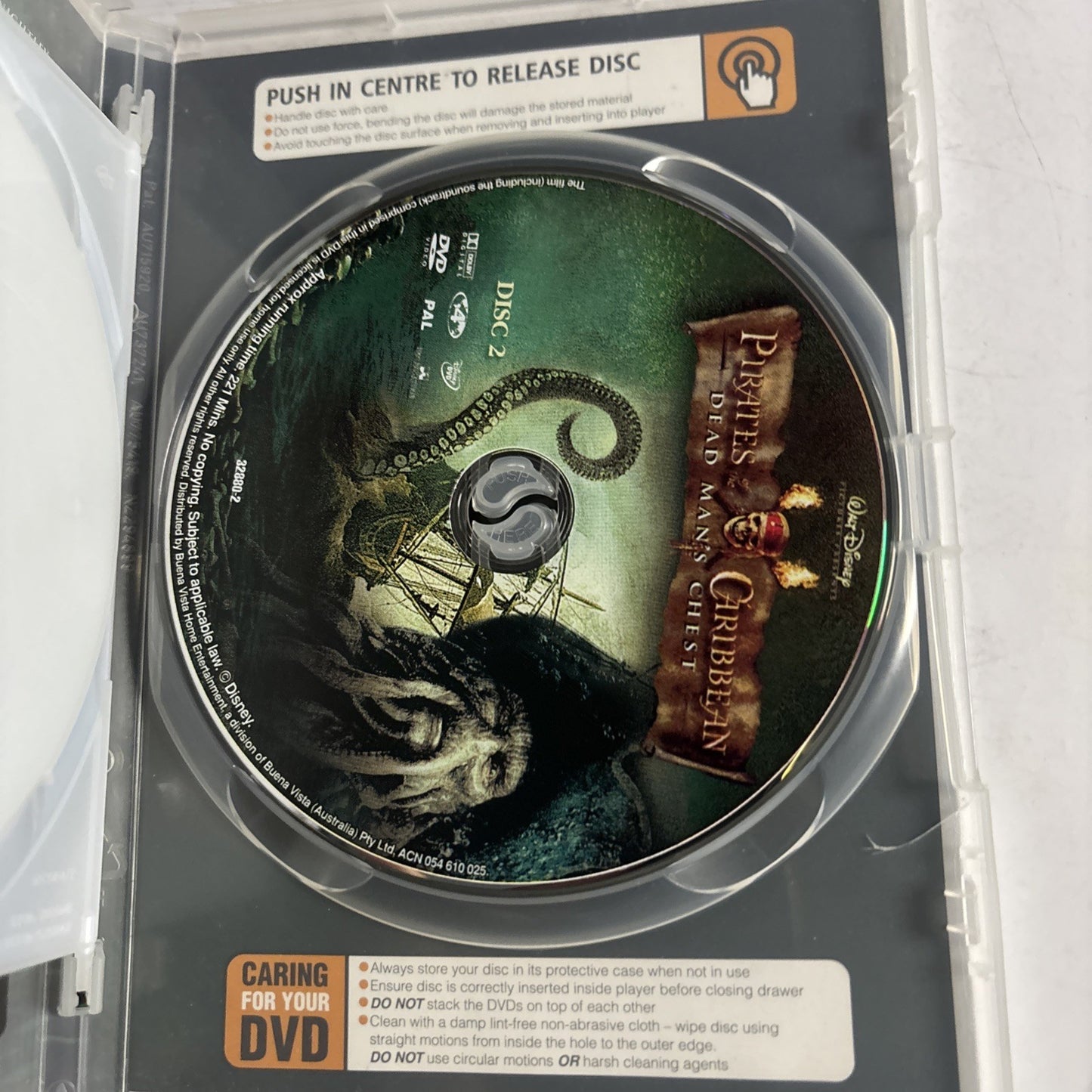 Pirates of the Caribbean - Dead Man's Chest (DVD, 2006) Johnny Depp Region 4