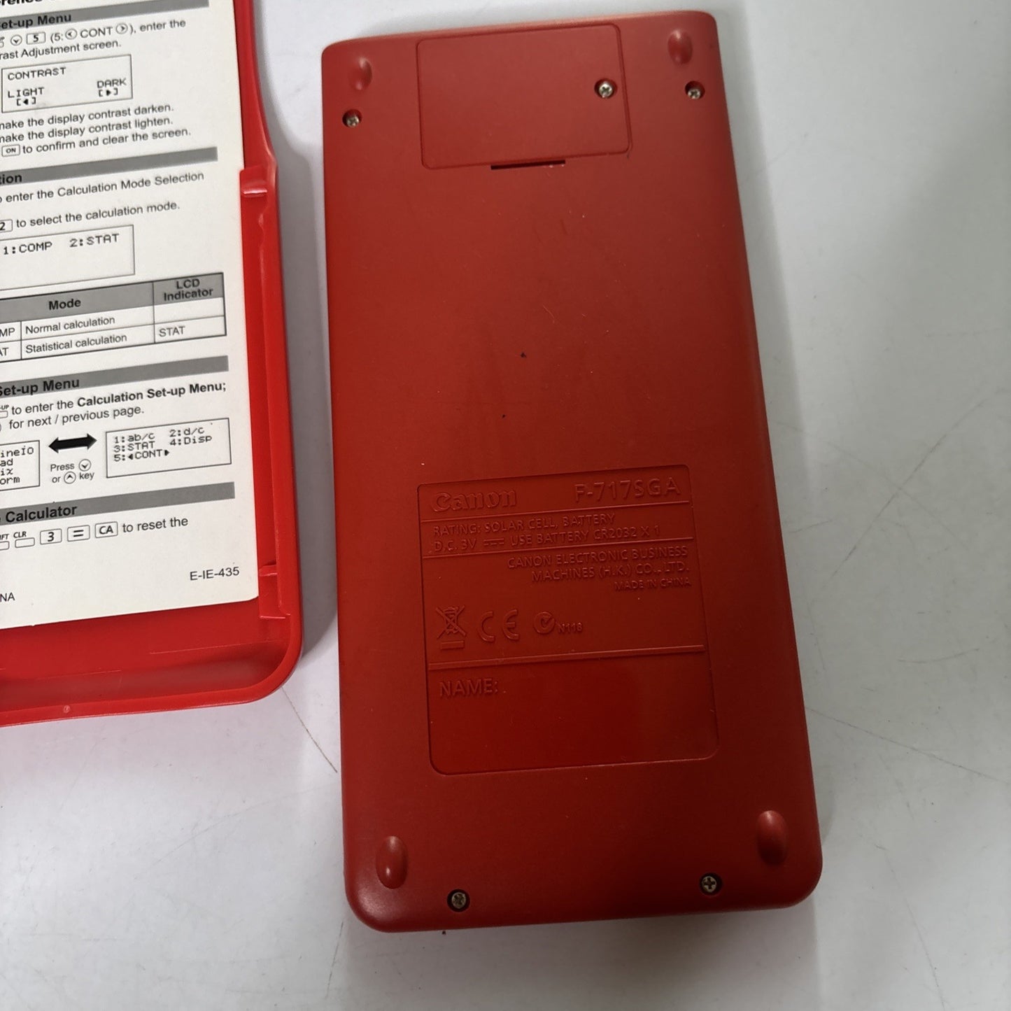 Canon F-717SGA Scientific Calculator Solar Powered