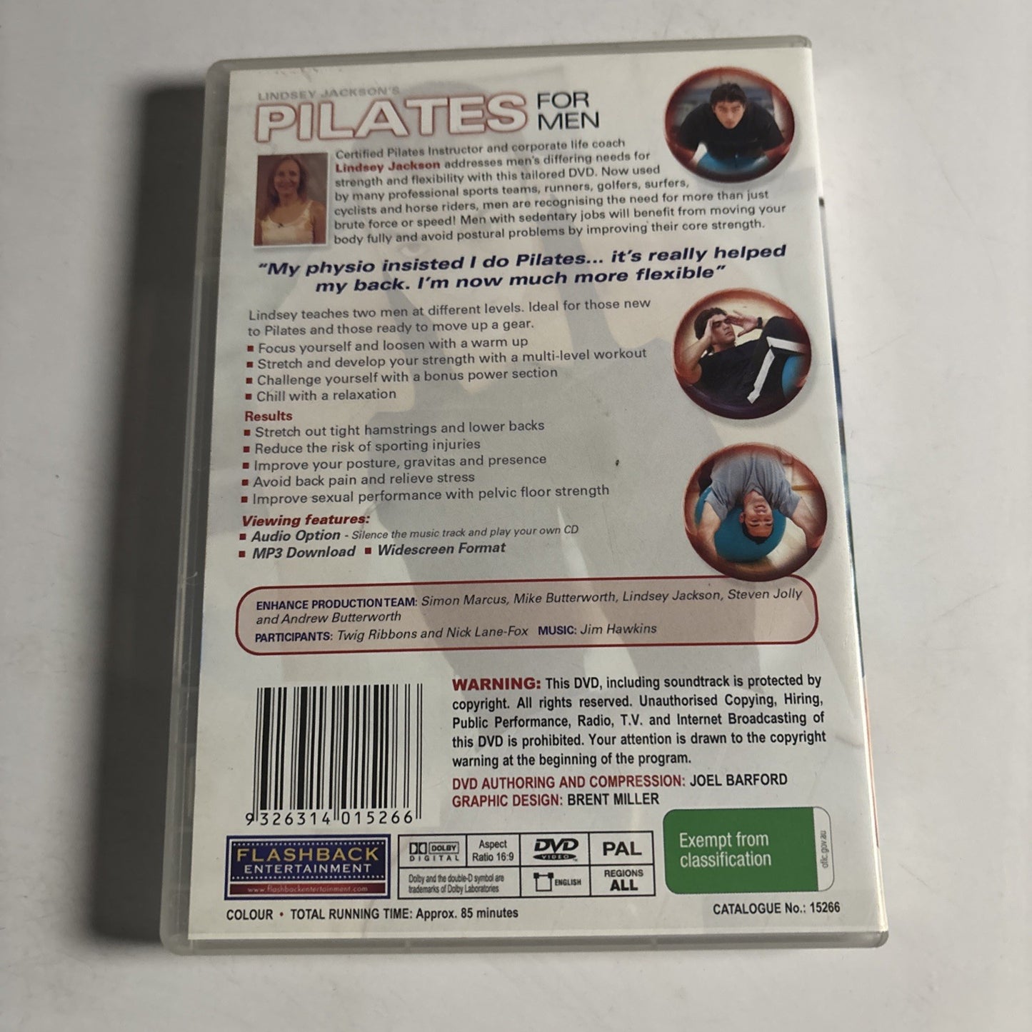 Lindsey Jackson's Pilates For Men (DVD) All Regions NEW