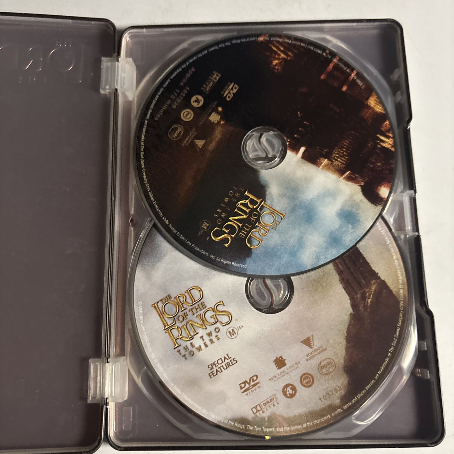 THE LORD OF THE RINGS The Two Towers STEELCASE DVD Set Region 4