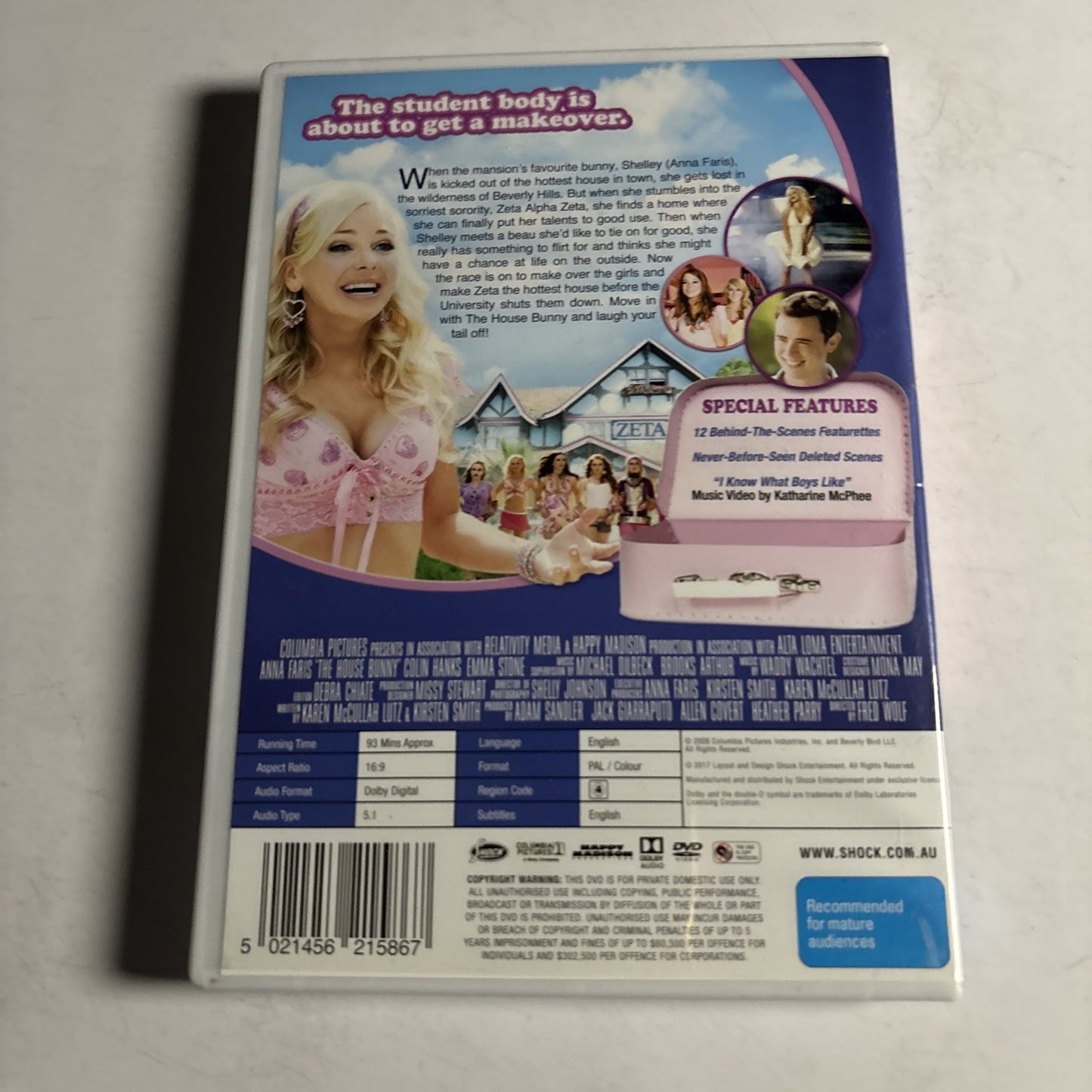 The House Bunny (DVD, 2008) Anna Faris Region 4 NEW