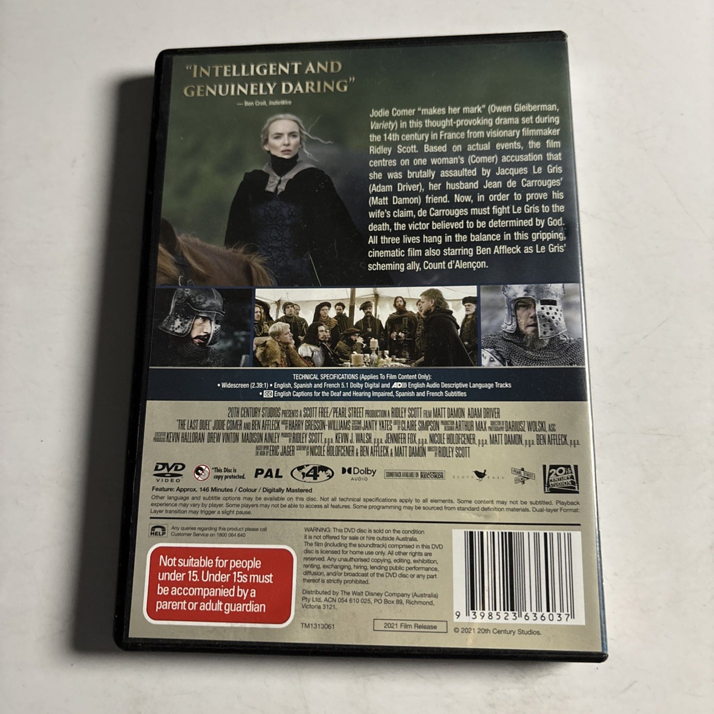 The Last Duel (DVD, 2021) Matt Damon, Adam Driver, Ben Affleck Region 4 NEW