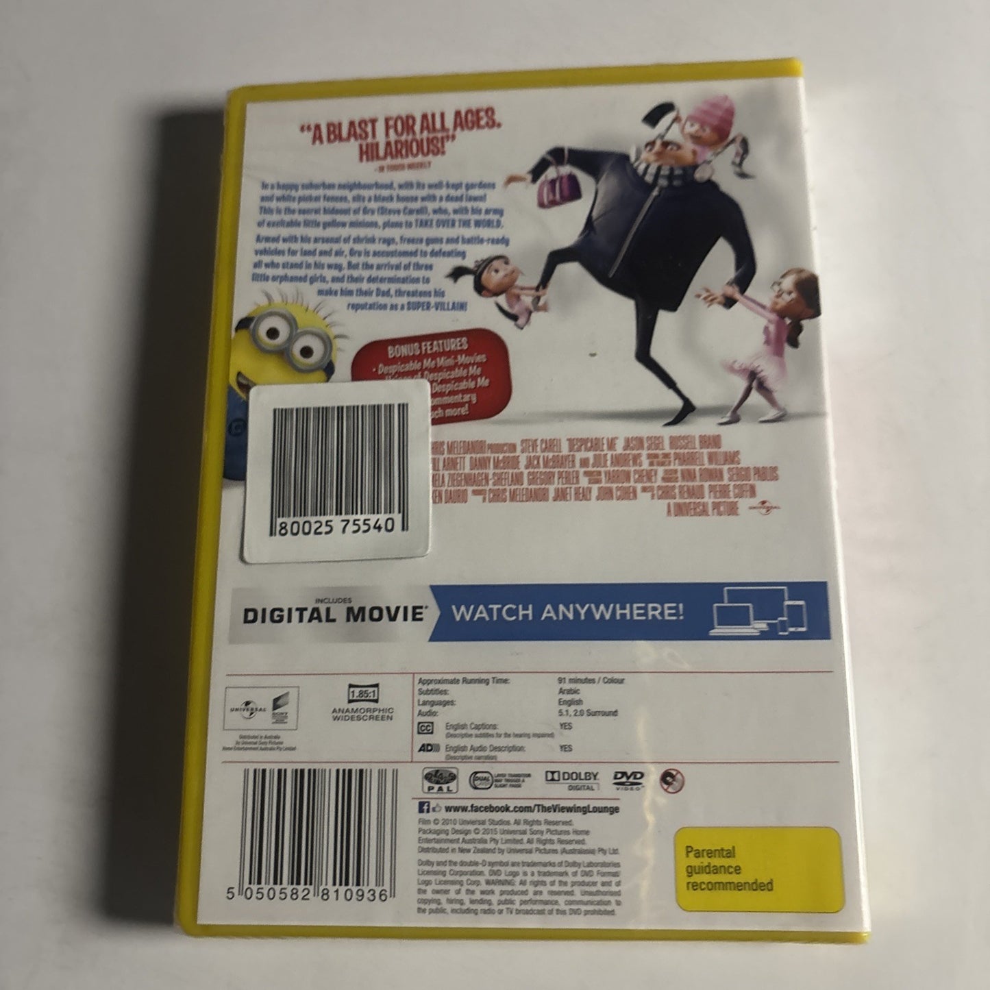 Despicable Me (DVD, 2010) Region 4 &2 *New Sealed*