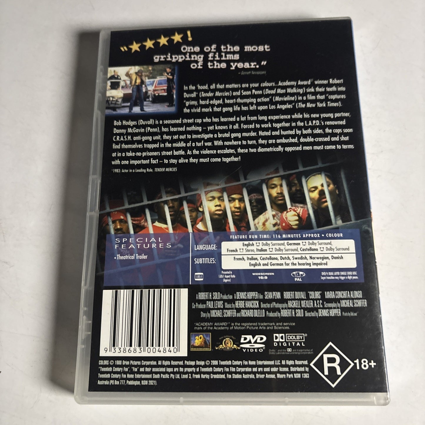 Colors (DVD, 1988) Sean Penn, Robert Duvall Region 4 NEW