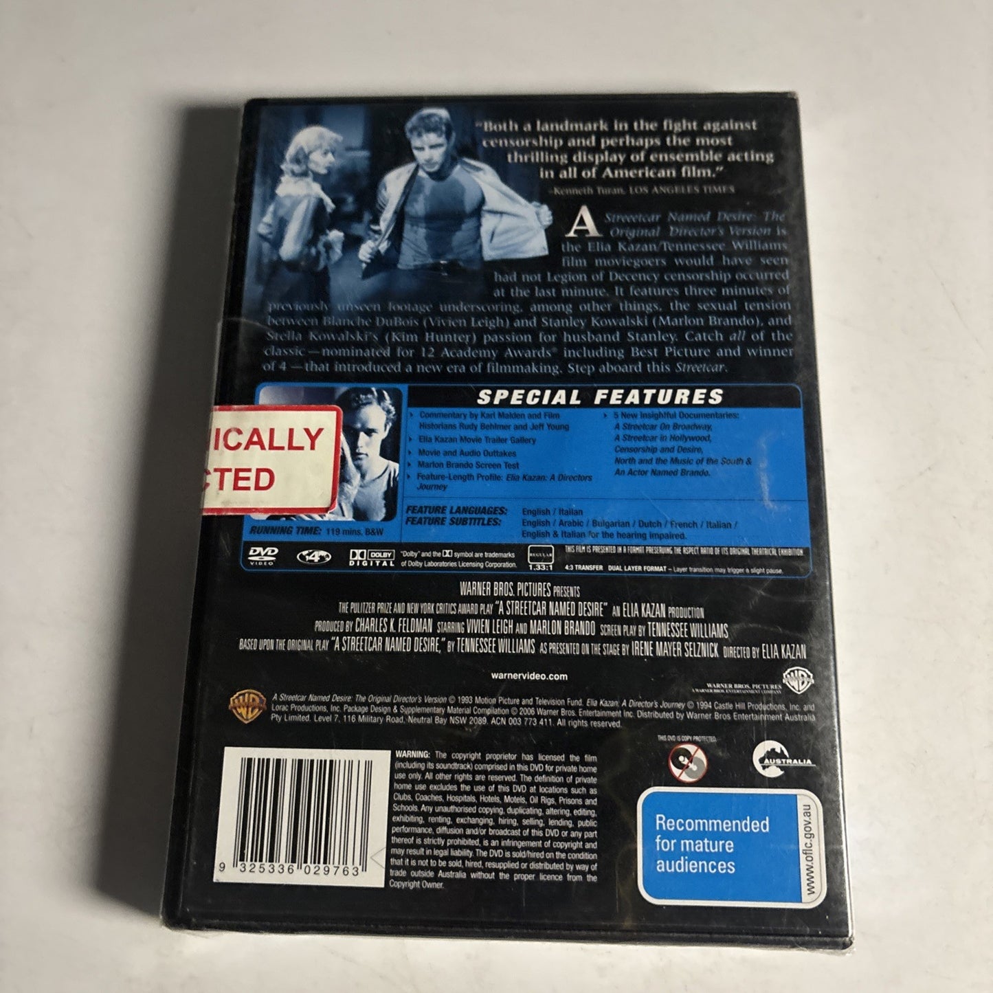 A Streetcar Named Desire (Special Edition, DVD, 1951) Marlon Brando Region 4 NEW