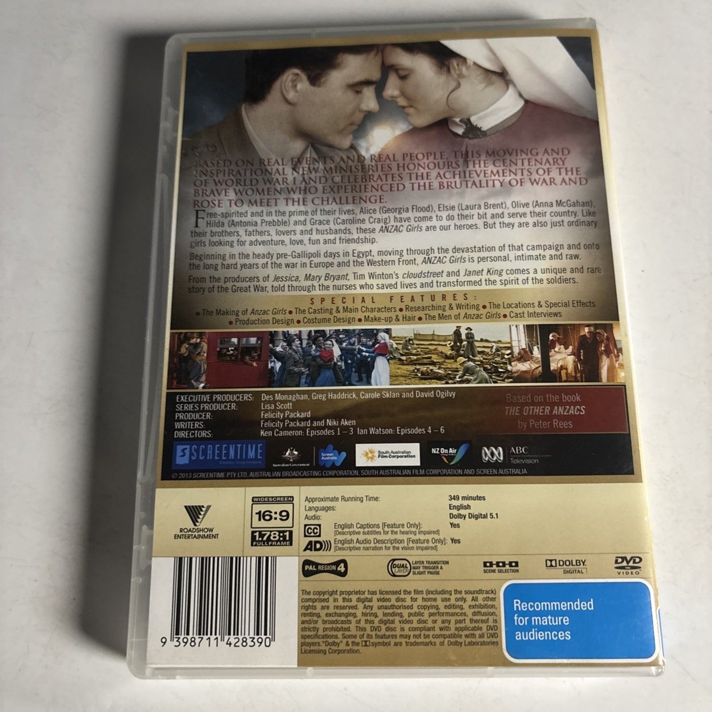 Anzac Girls (DVD, 2013) Staten Evans, Travis Jeffery, Anna Mcgahan, Region 4 NEW