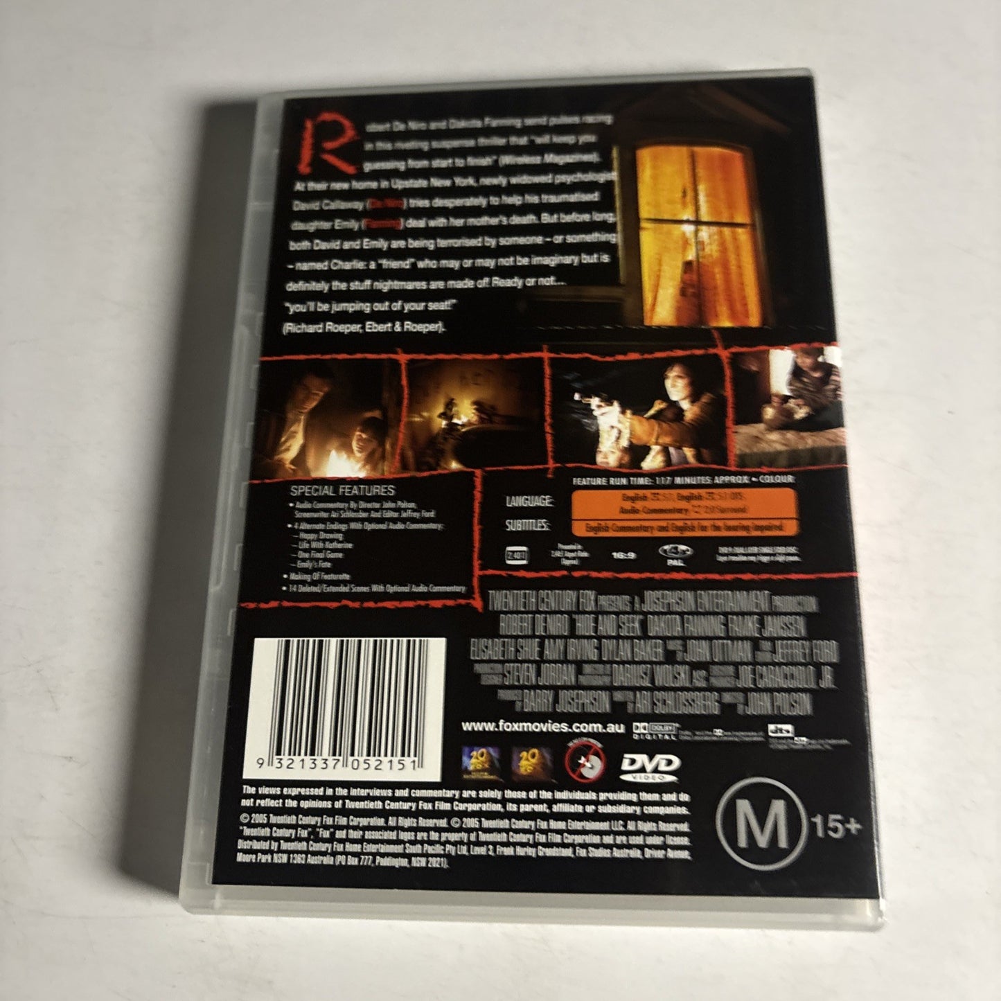 Hide and Seek (DVD, 2004) Robert De Niro, Dakota Fanning Region 4 NEW