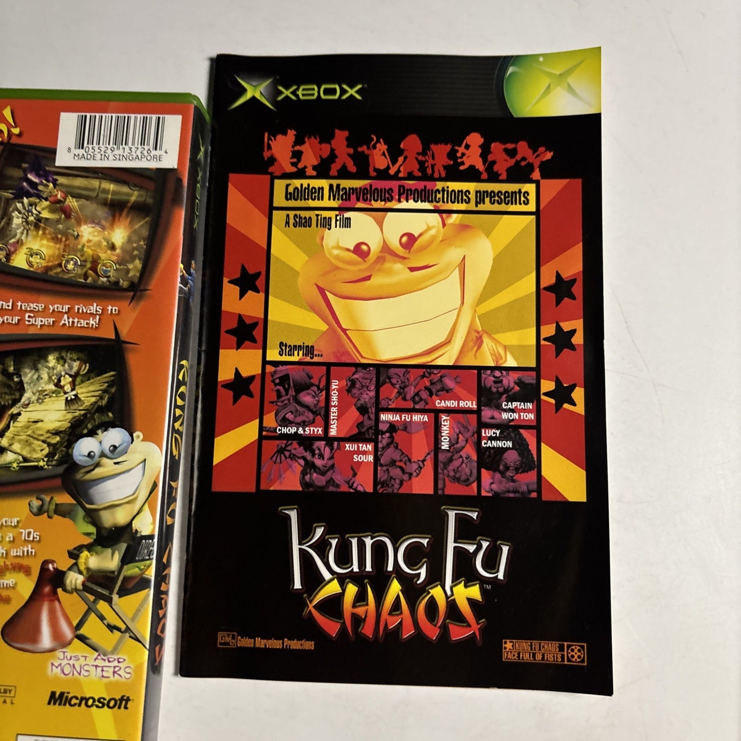 Kung Fu Chaos Original Xbox Manual PAL