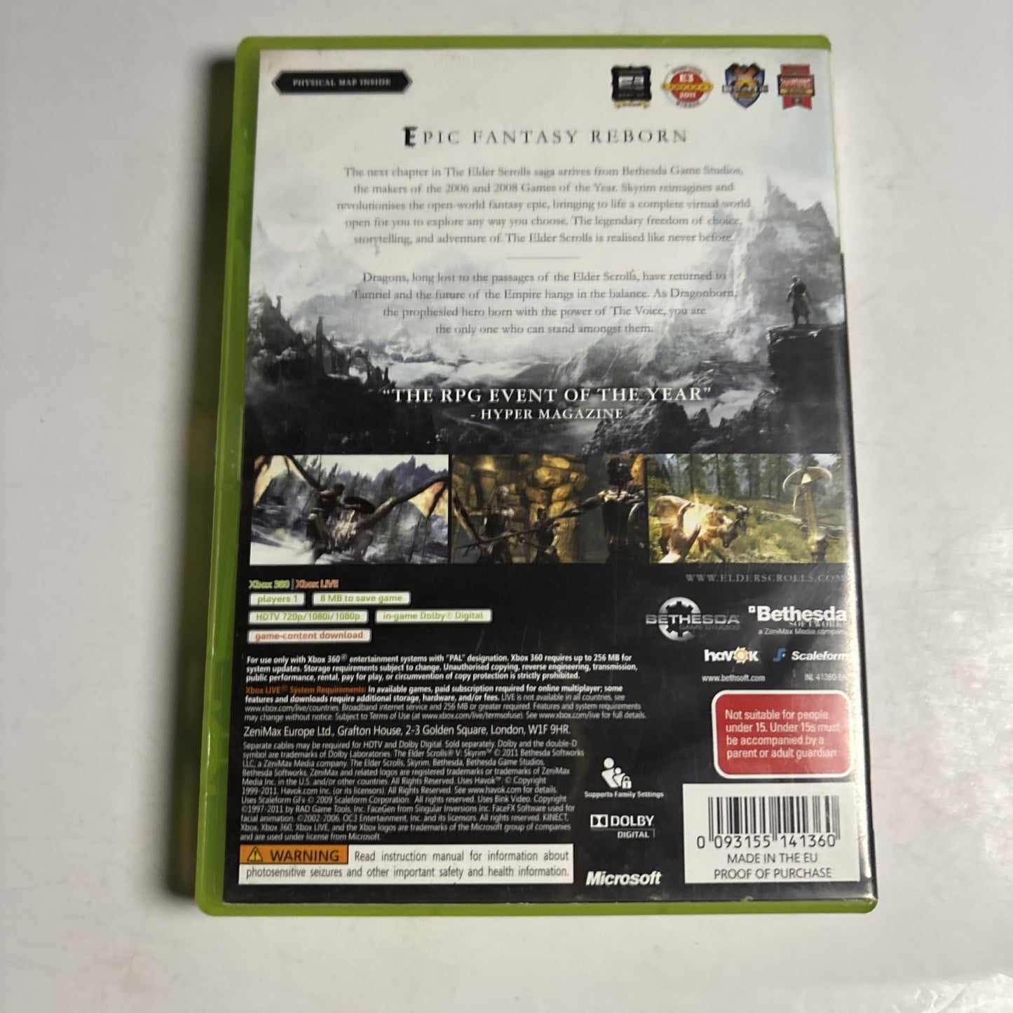 The Elder Scrolls V Skyrim Xbox 360 PAL