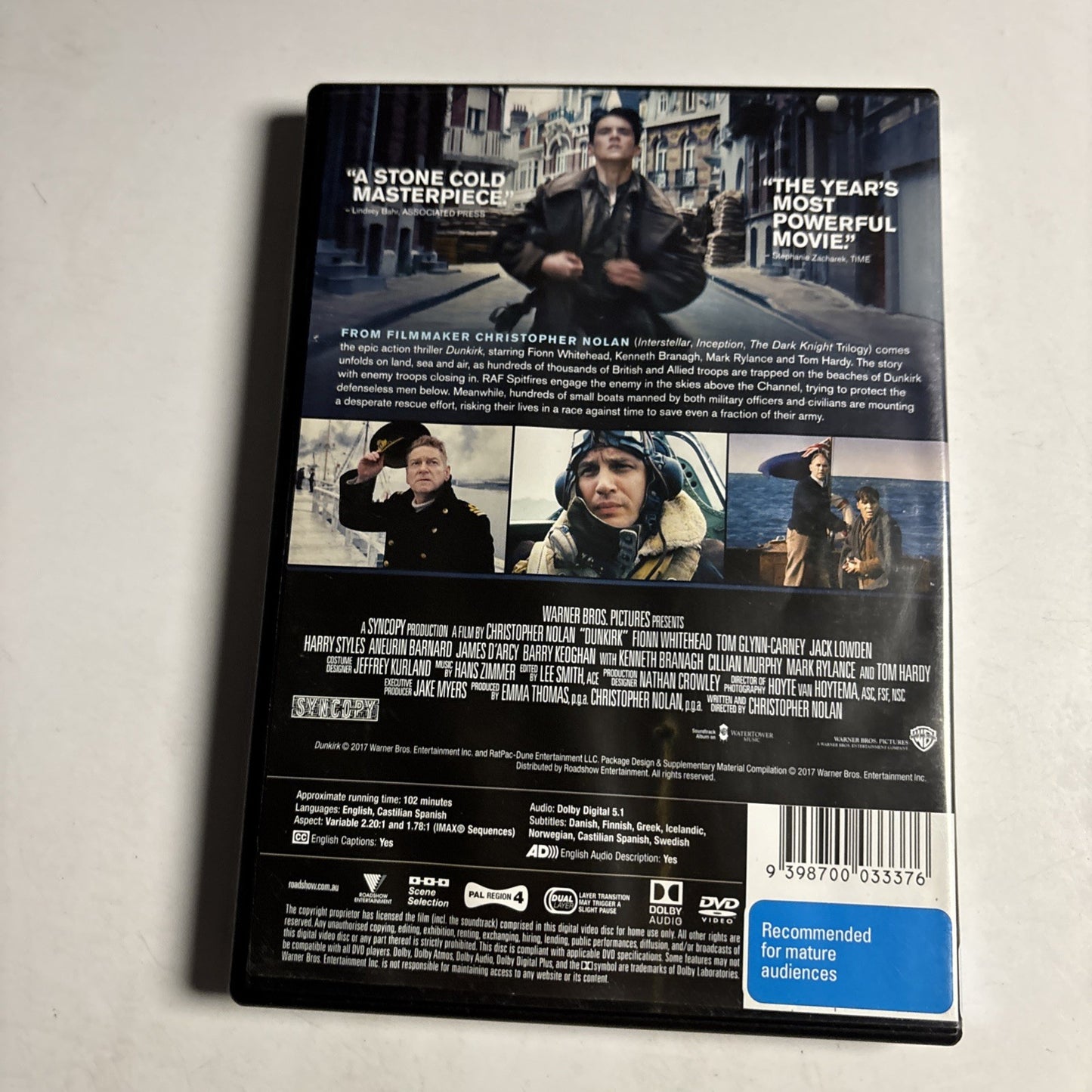 Dunkirk (DVD, 2017) Harry Styles, Tom Hardy Region 4 NEW