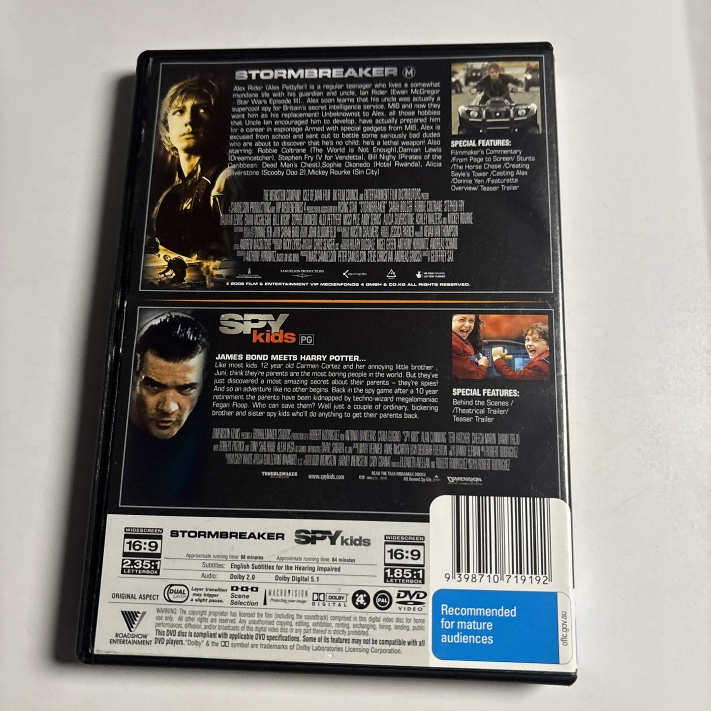 Stormbreaker / Spy Kids (DVD, 2006) Region 4 NEW