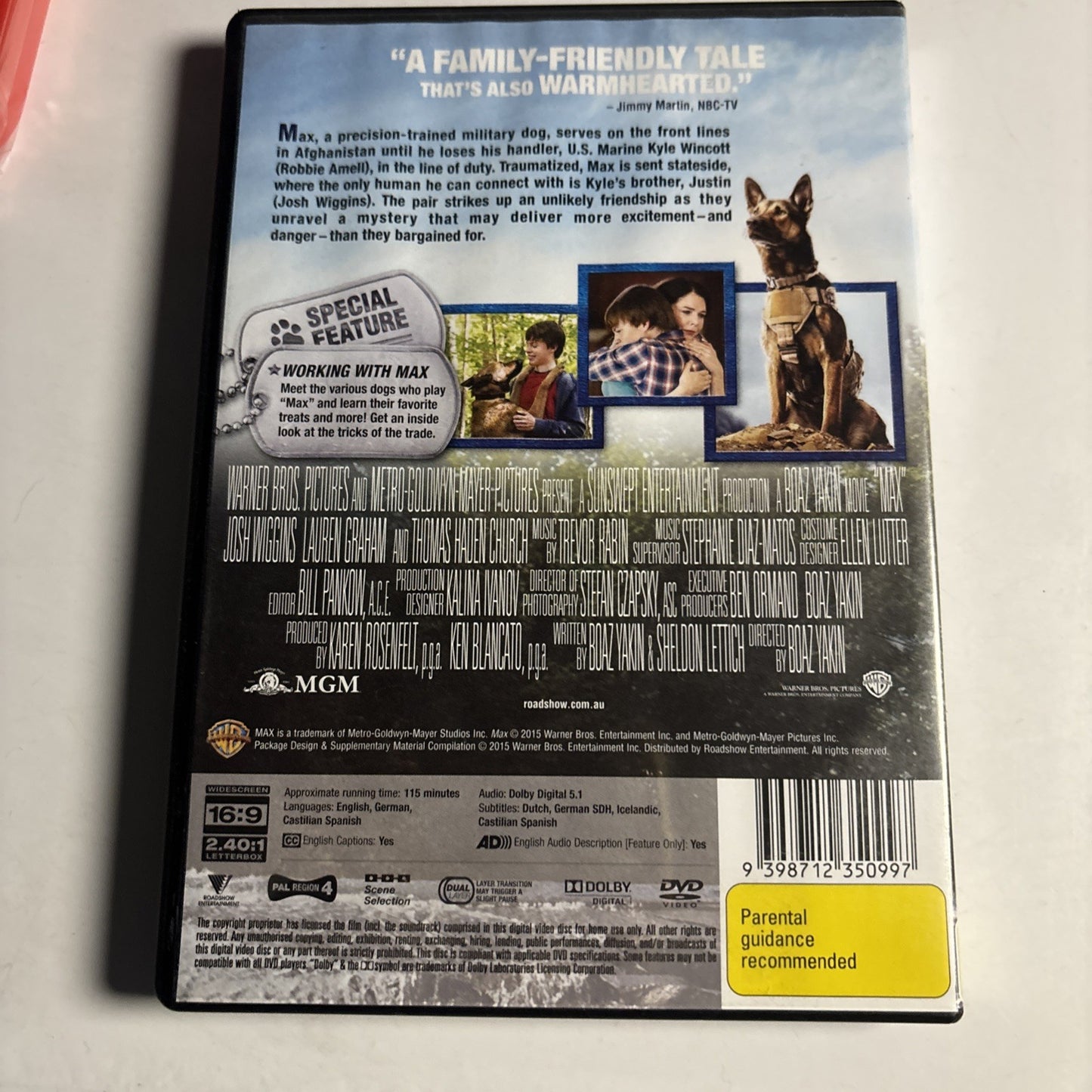 Max (DVD, 2015) Robbie Amell, Josh Wiggins Region 4 NEW