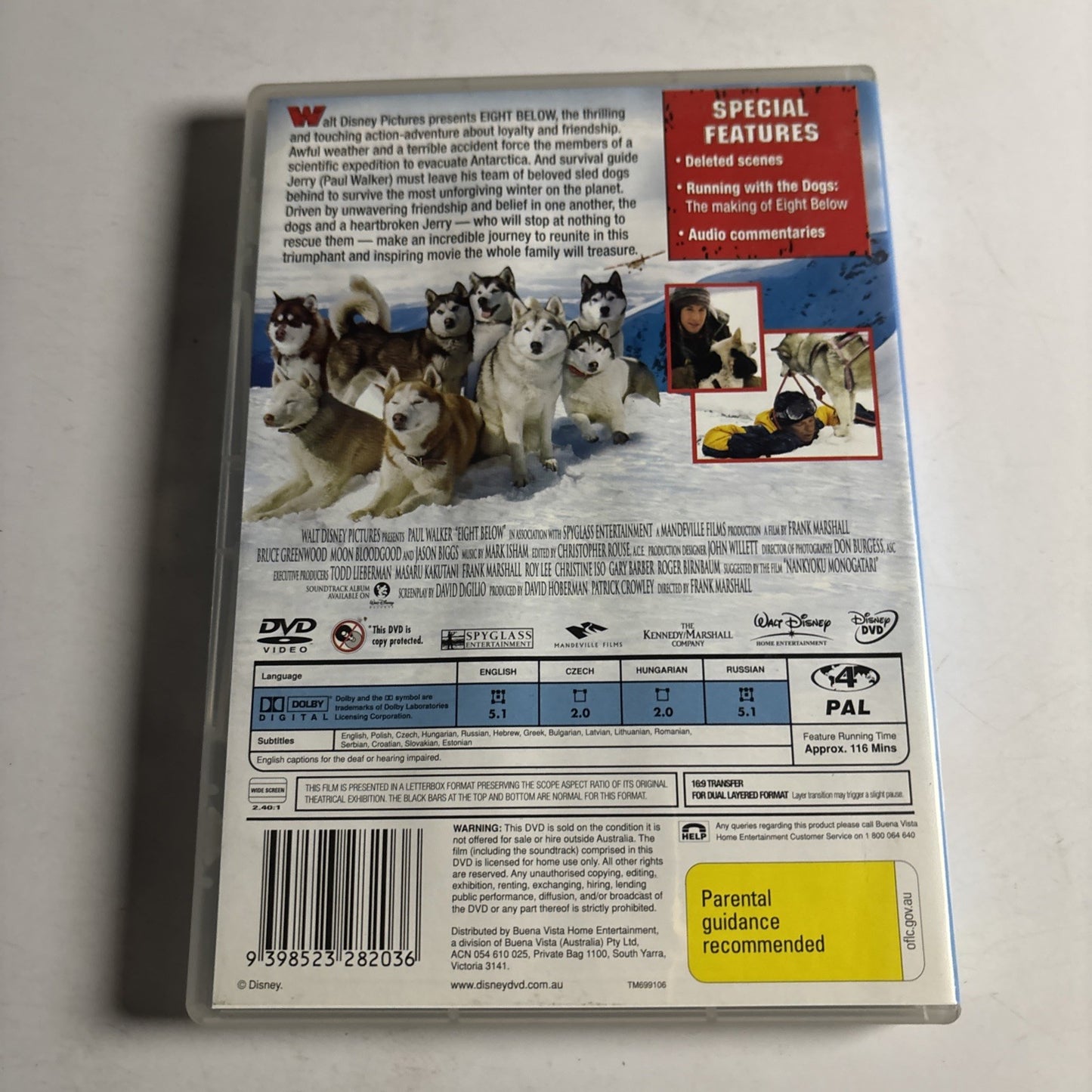 Eight Below (DVD, 2006) Paul Walker Region 4 NEW