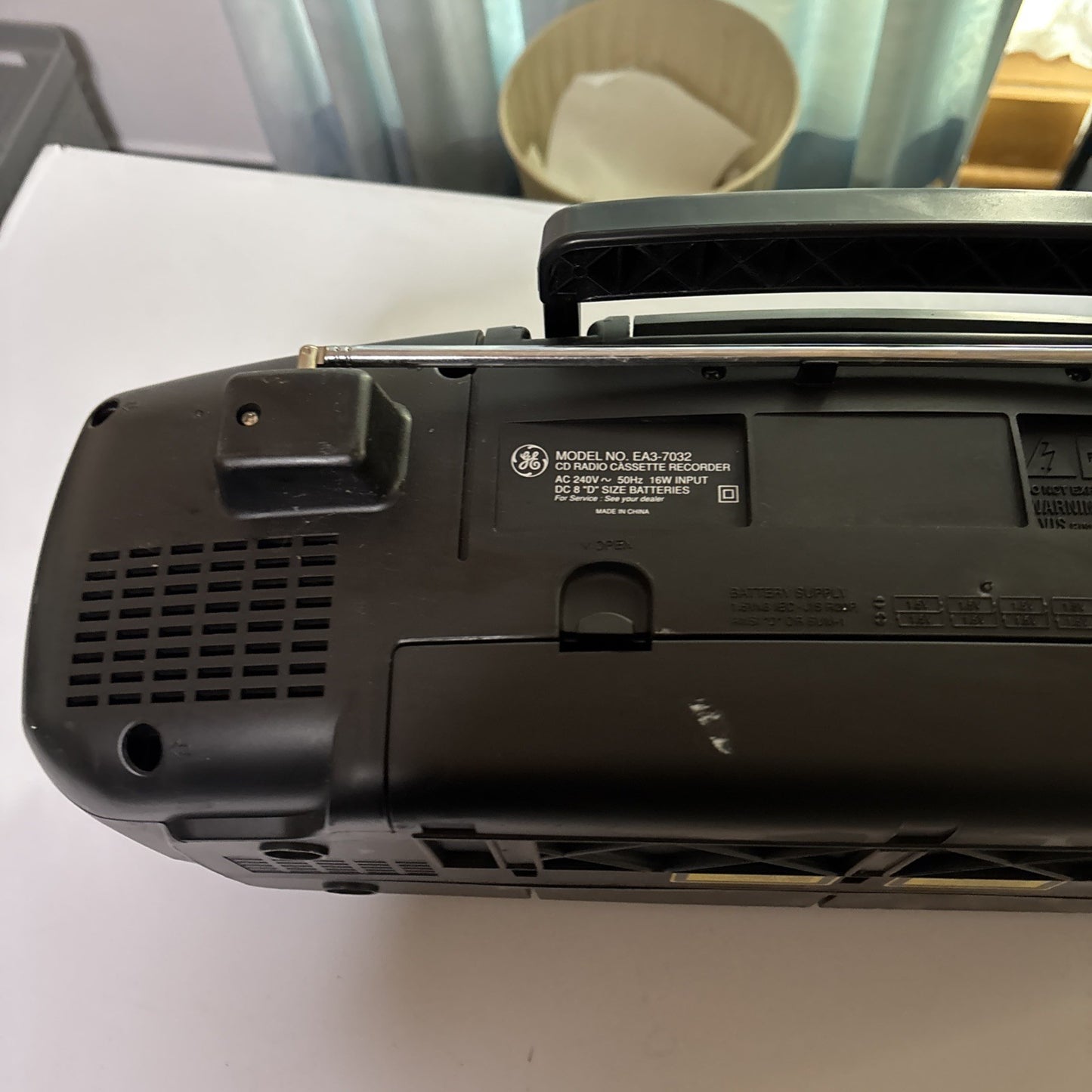 General Electric GE CD Radio Cassette Recorder Boombox EA3-7032 Dual Cassette