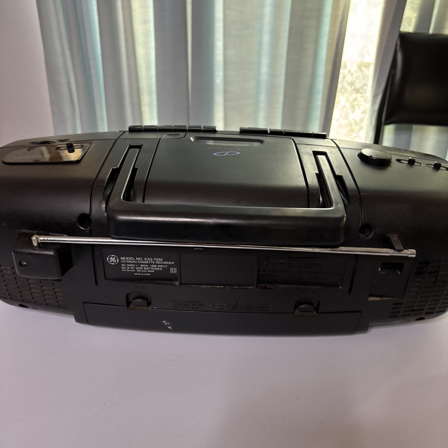 General Electric GE CD Radio Cassette Recorder Boombox EA3-7032 Dual Cassette