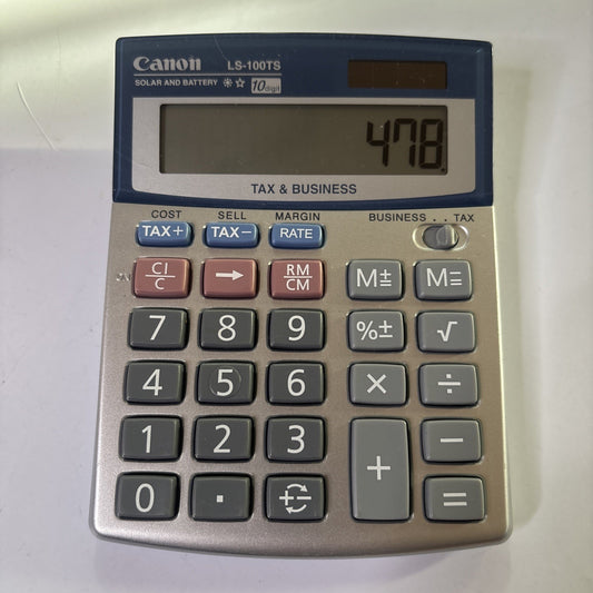 Canon Tax & Business Calculator LS-100TS 10 Digit Solar Battery