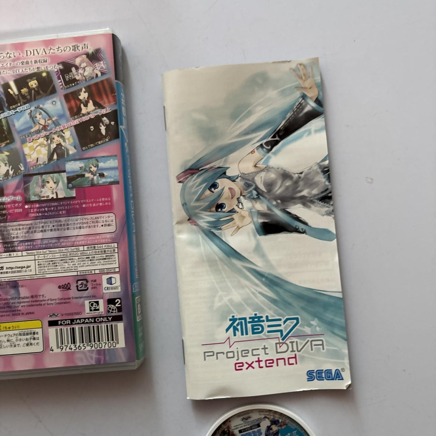 Hatsune Miku Project Diva Extend PSP Sony PlayStation Portable JAPAN Complete