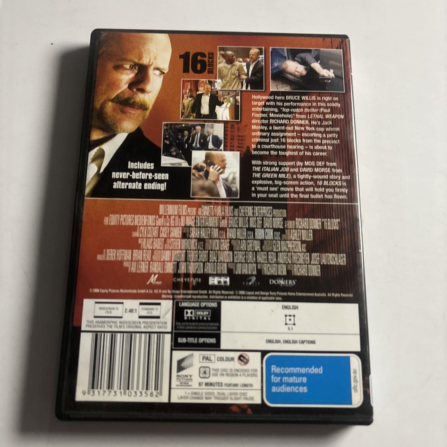 16 Blocks (DVD, 2006) Bruce Willis, Most Def Region 4