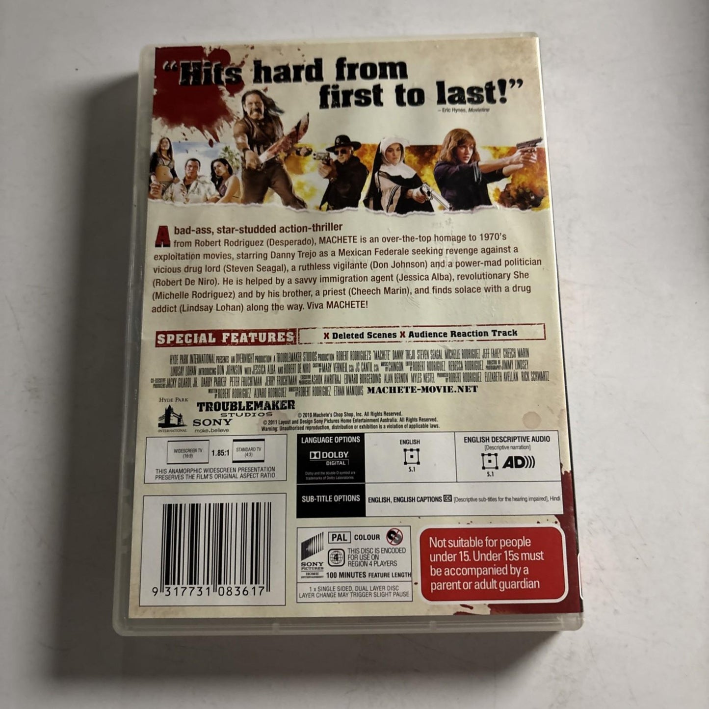 Machete (DVD, 2010) Danny Trejo, Robert De Niro Region 4 NEW