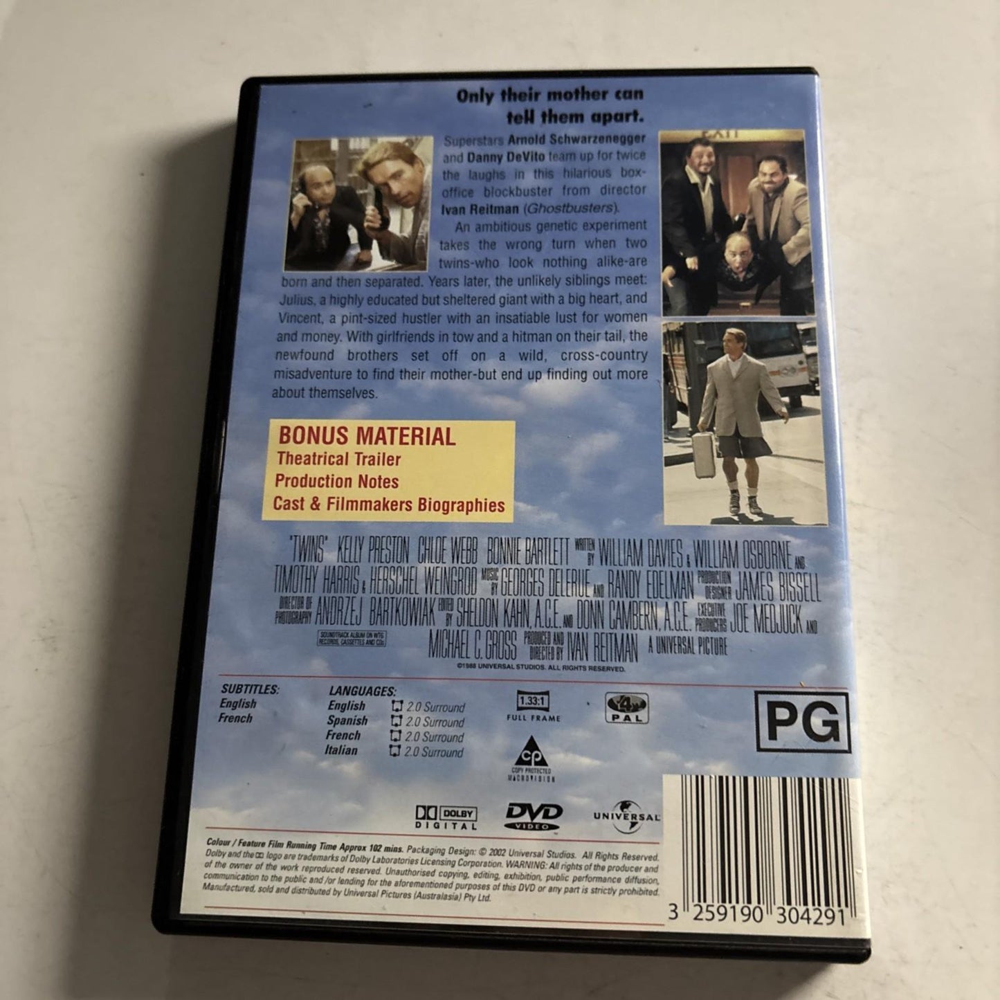 Twins (DVD, 1988) Danny DeVito, Arnold Schwarzenegger Region 4